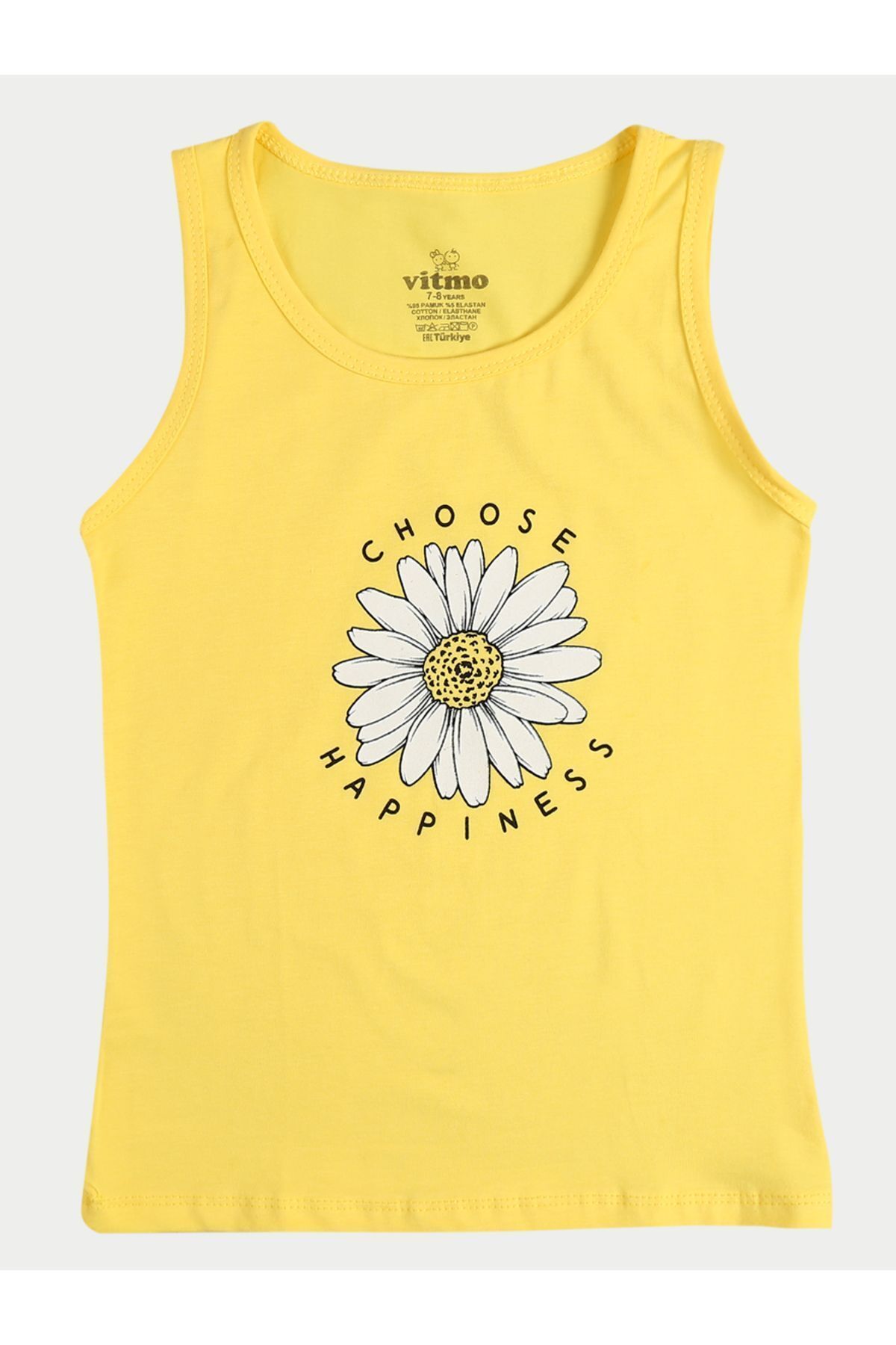 vitmo Kız Çocuk Pamuklu 3'lü Atlet 3'lü Şort Boxer Karışık Renk Happy 6 Parça Set fotoğrafı 4 (önizleme)