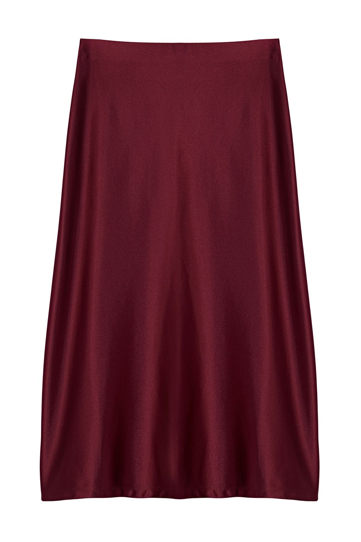 Trendyol Collection-Weinroter Premium-Satin - A-Linien-Rock TWOAW24ET00088 6