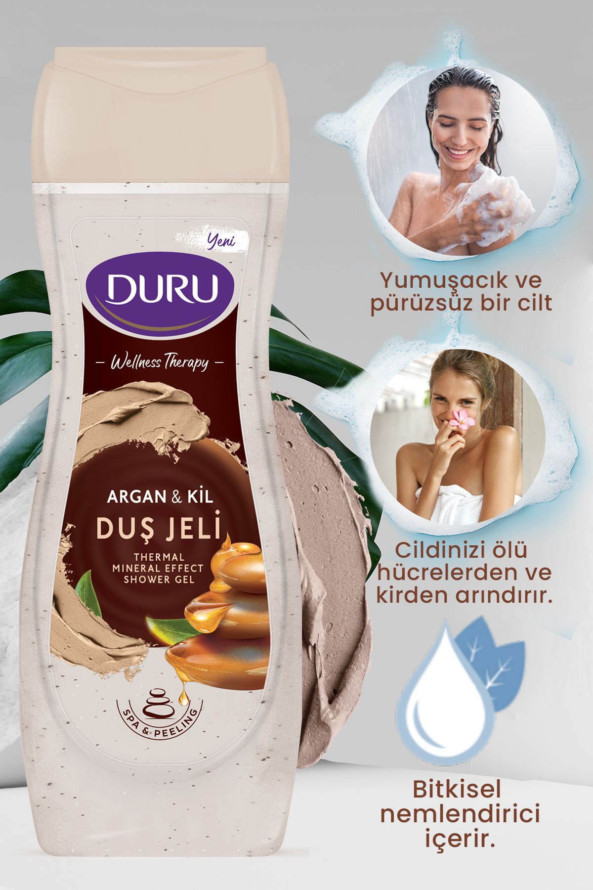 Duru-Welness Therapy Argan Oil & Clay Shower Gel 3x450ml 3