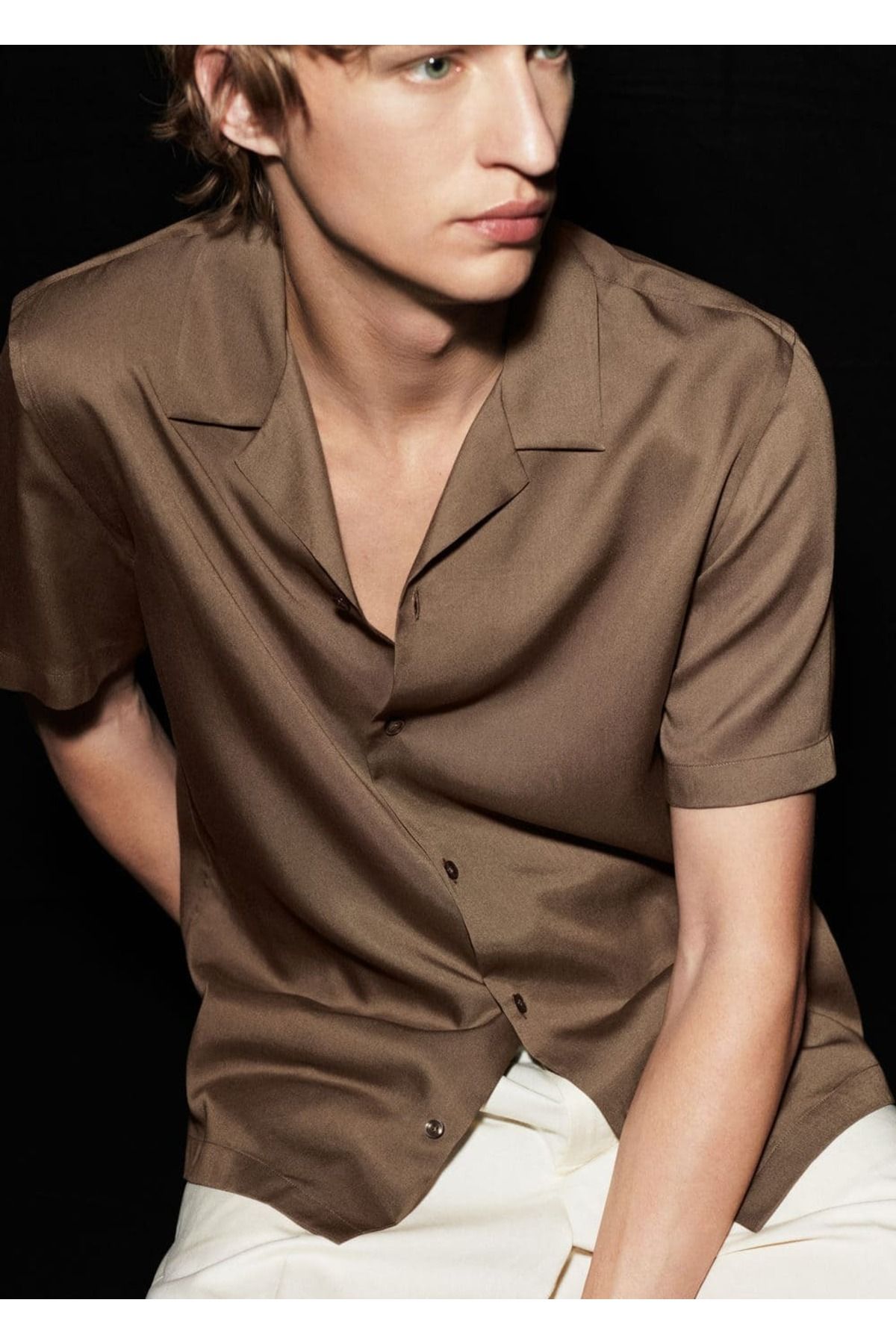 MANGO Man-Regular Fit Bowling Collar Shirt 6