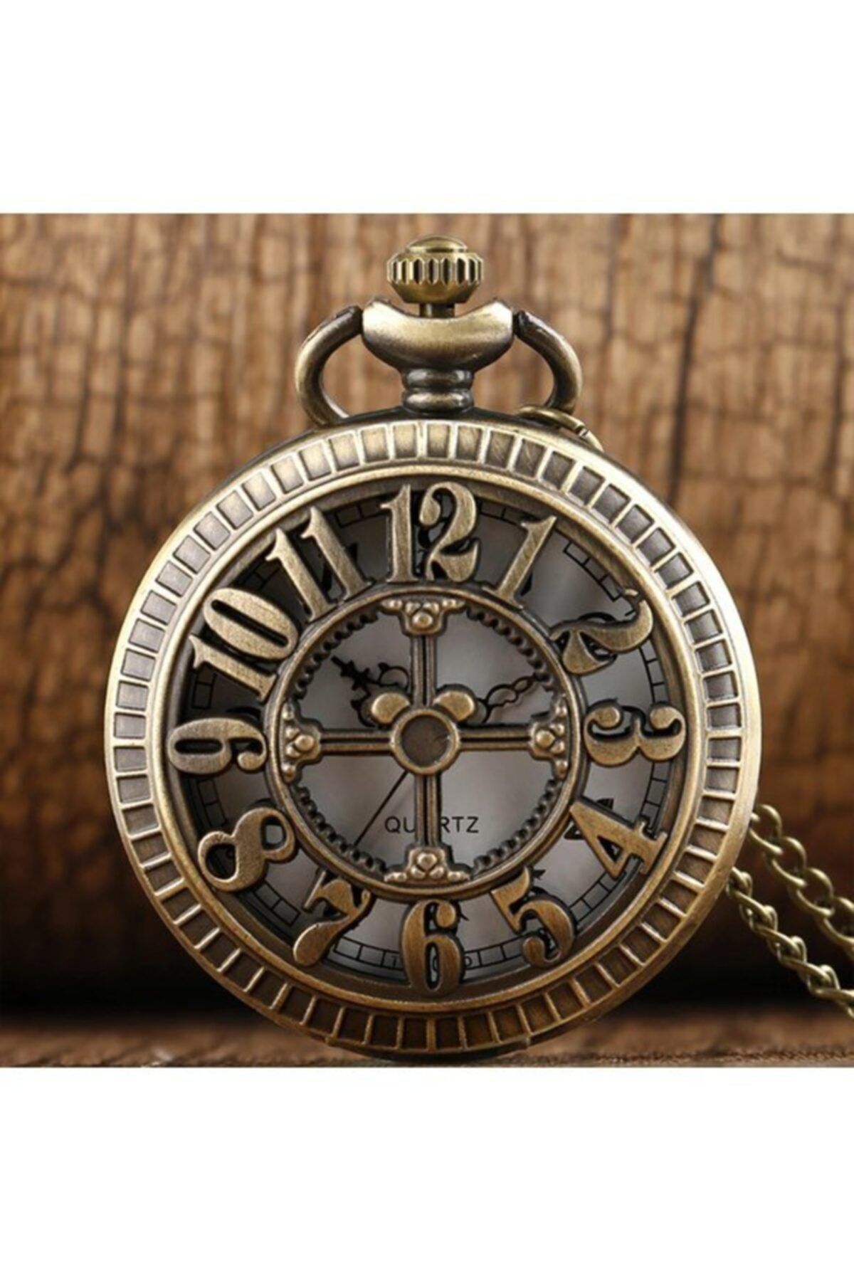 Hediye Sahibi-Wheeled Numerals Look Large Size Chain Clock Necklace 4
