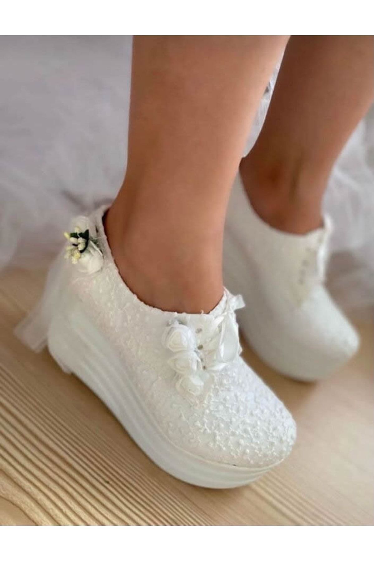LG PARK Ecru Women s Wedge Heel Comfortable Sports Wedding Dress Shoes Trendyol
