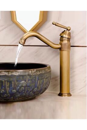 RENA DESIGN Rustik Antik Lavabo Bataryası Banyo Çanak Musluğu Eskitme Osmanlı...