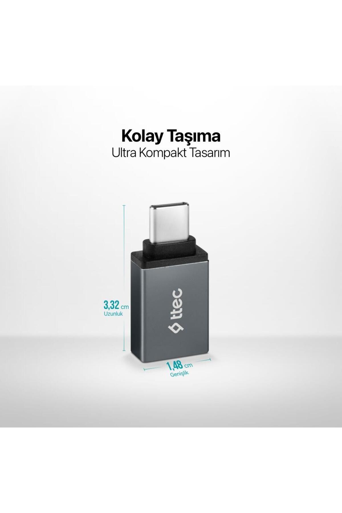Type C to Usb 3.0 Dönüştürücü Typce Girişi Usb Dönüştürücü, Hızlı Veri Transferi OTG Çevirici - 3