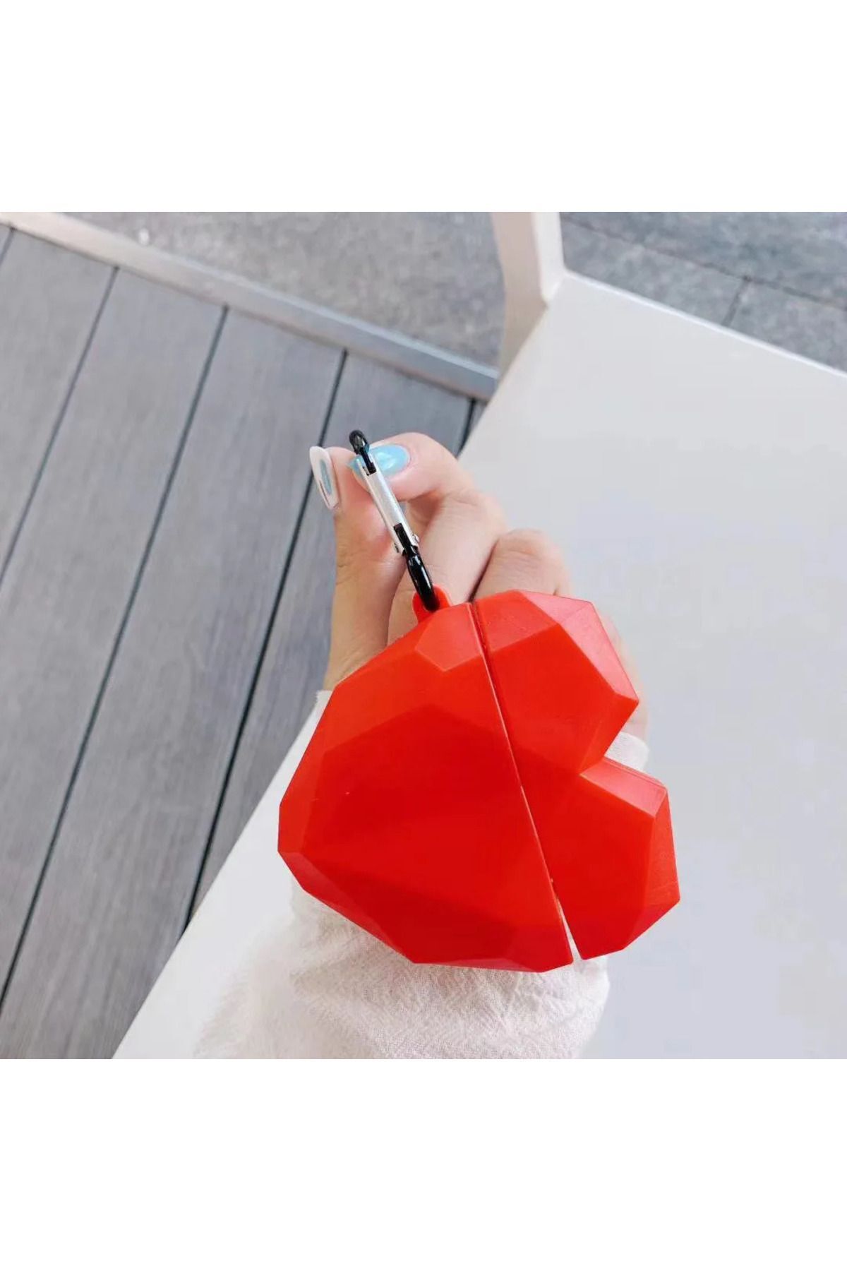 3. Nesil Uyumlu Sevimli Kalp Origami Figürlü Darbe Önleyici Kulaklık Koruma Kılıfı
