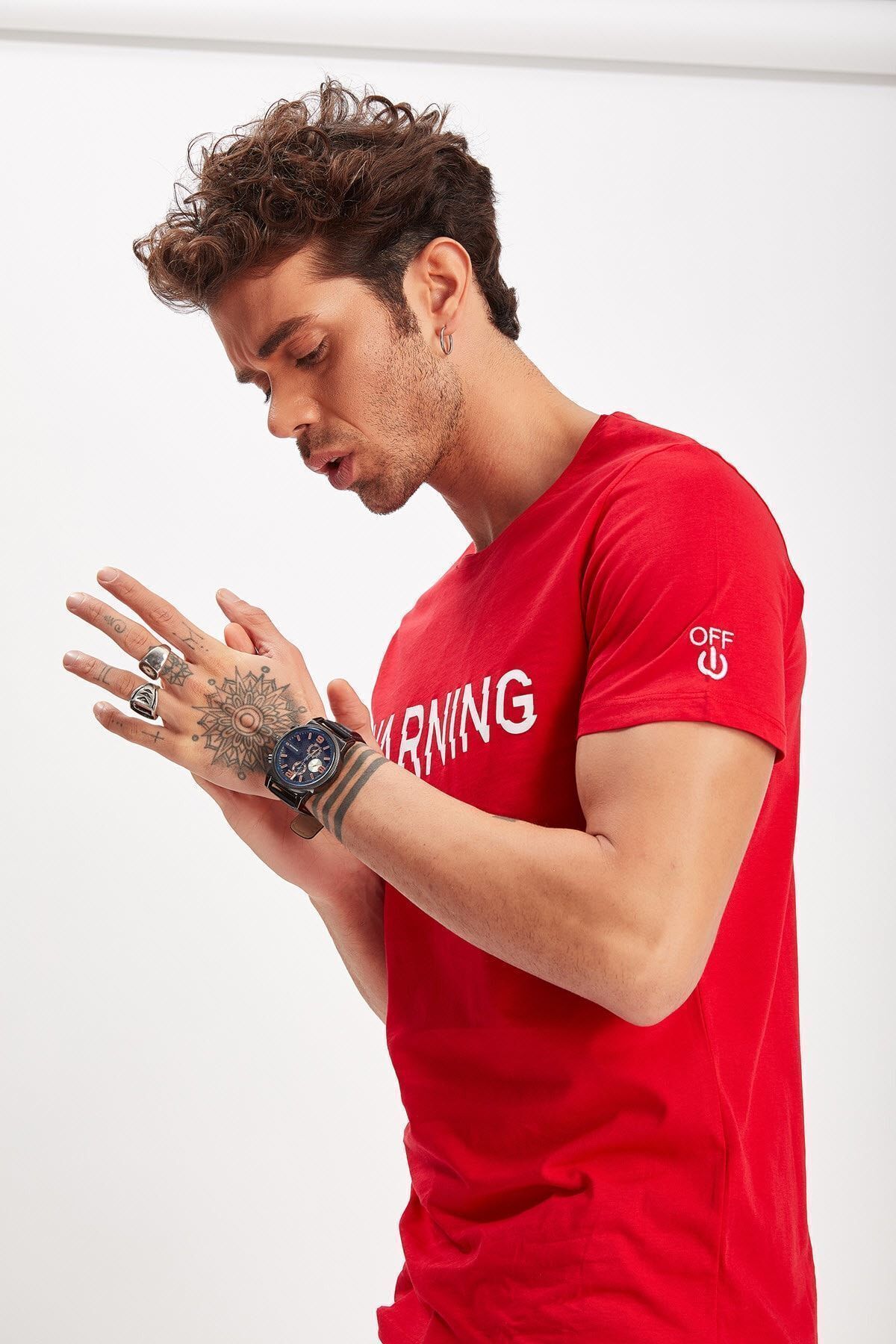 Toptan | Kırmızı Baskılı T-shirt | Me20s214824