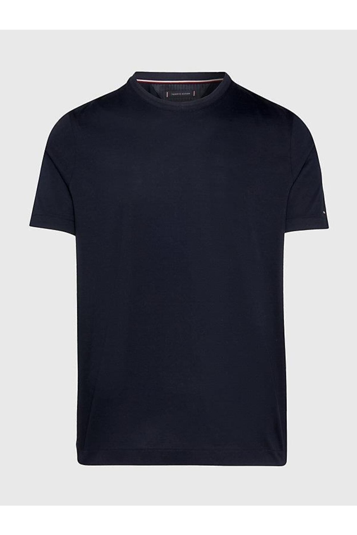 تی شرت آبی مردانه آرم برند آقایان آستین کوتاه گردو Navy Blue MW0MW31526 DW5 Tommy Hilfiger