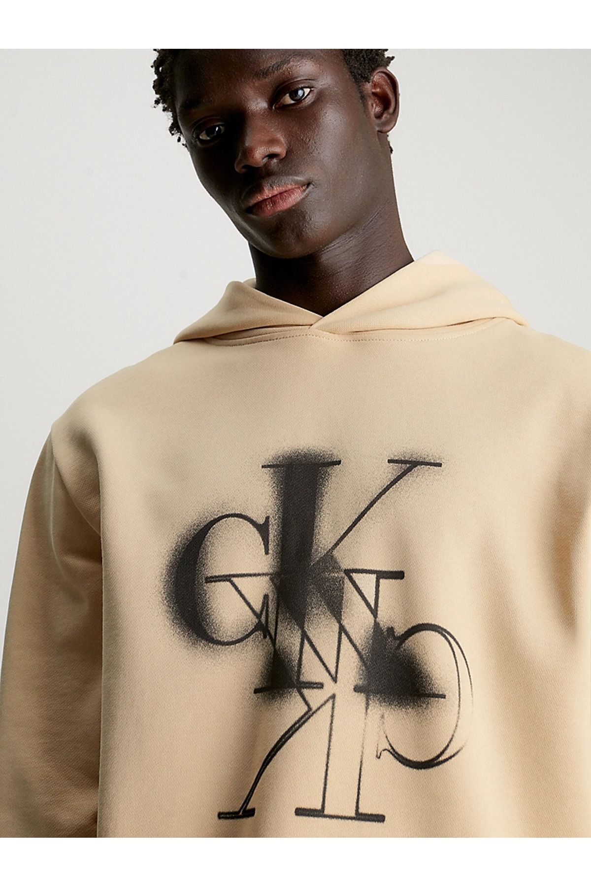 سویشرت نود مردانه قالب معمولی با نام تجاری آقایان روزانه Beige Sweatshirt J30J324630 AAST Calvin Klein