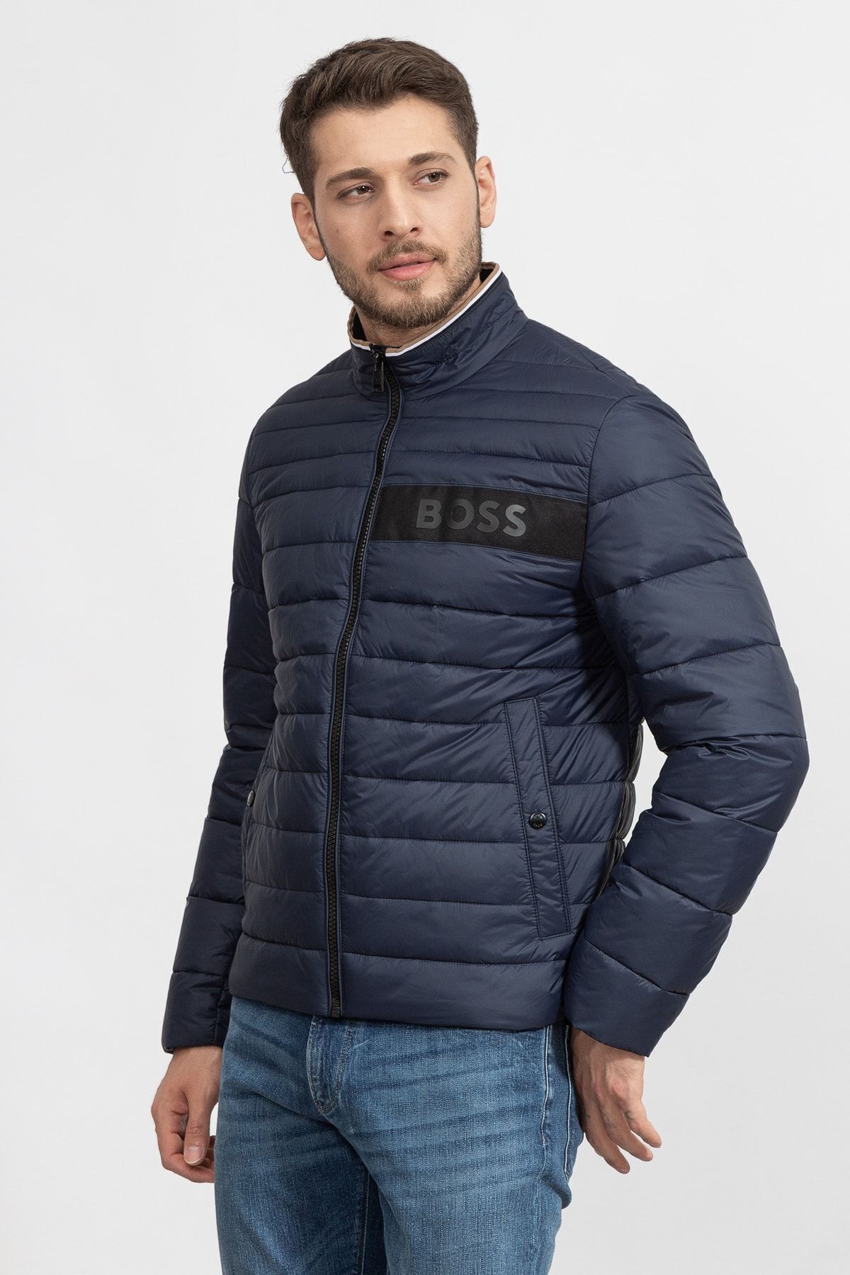 کاپشن آبی مردانه رئیس DAROLUS MONT50464308 اورجینال BOSS