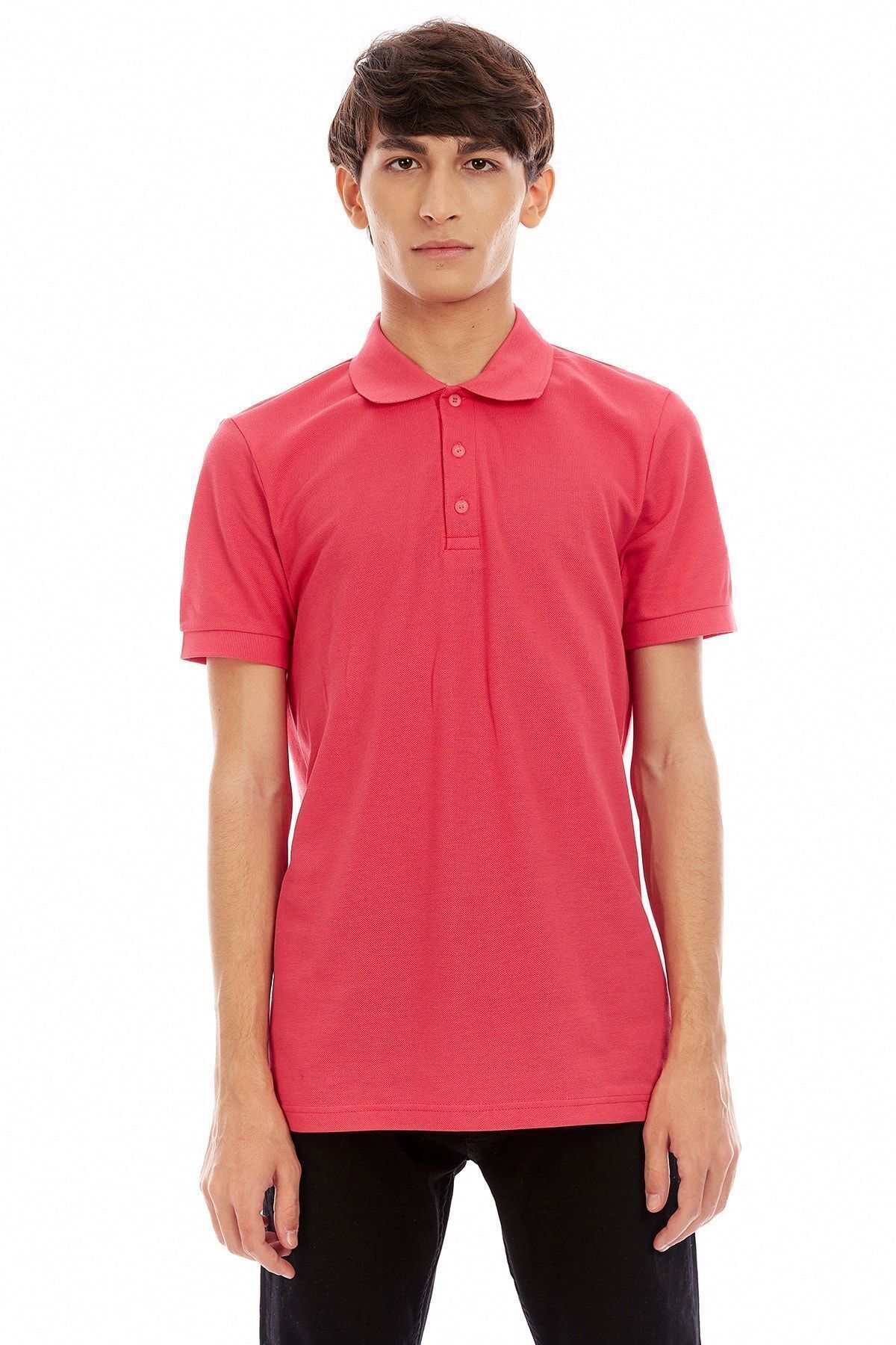 Erkek Nar Çiçeği Polo Yaka T-shirt | ME21S234192