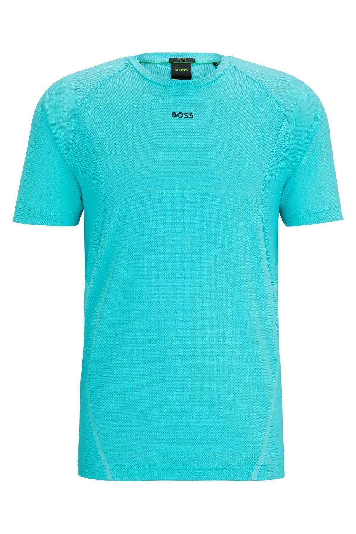 تی شرت آبی مردانه Firquoise Collar Flat Fit 367 BOSS