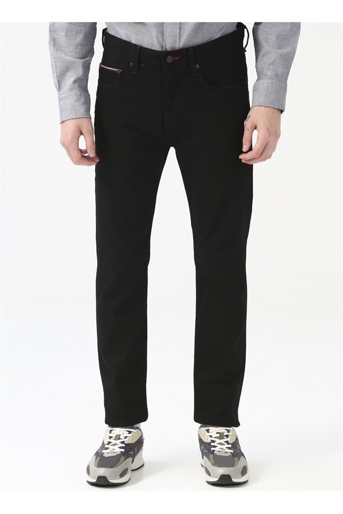 شلوار جین مشکی مردانه مدل مسطح خاص روزانه استفاده از سیاه MW0MW15595 1B8 Tommy Hilfiger
