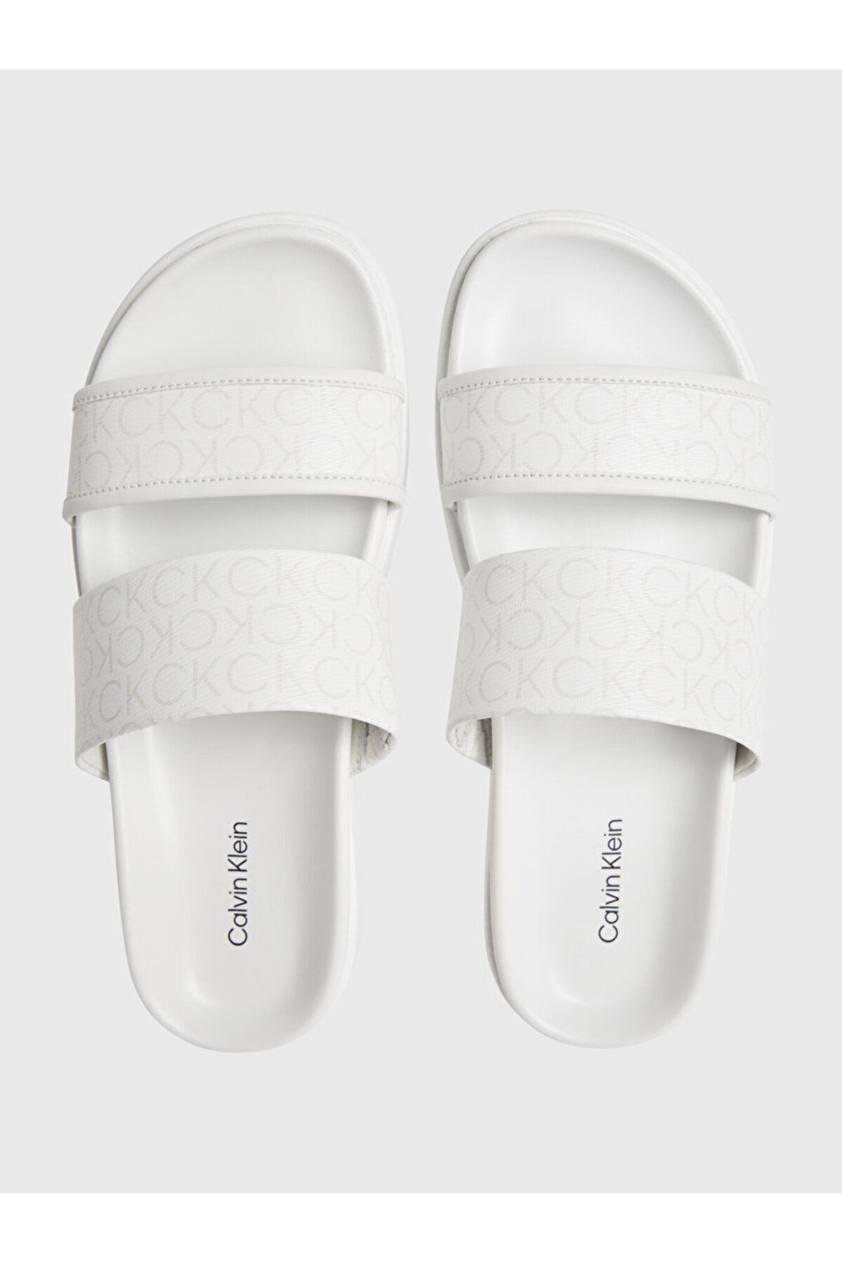 دمپایی سفید زنانه ورود برند مبتنی بر با یک راحت HW0HW01957 0K6 Calvin Klein
