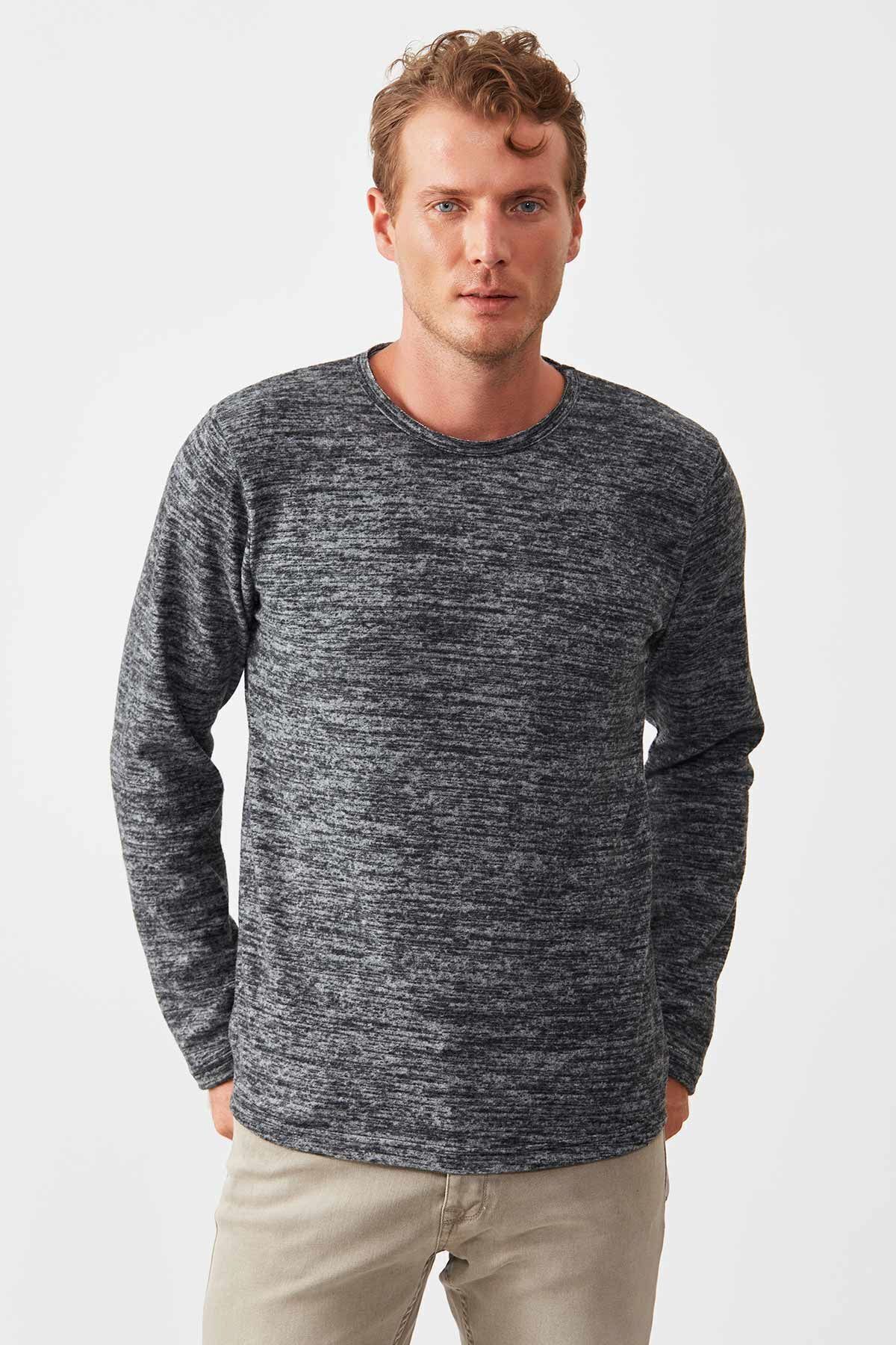 Siyah Çizgili Erkek Sweat | ME19W224618