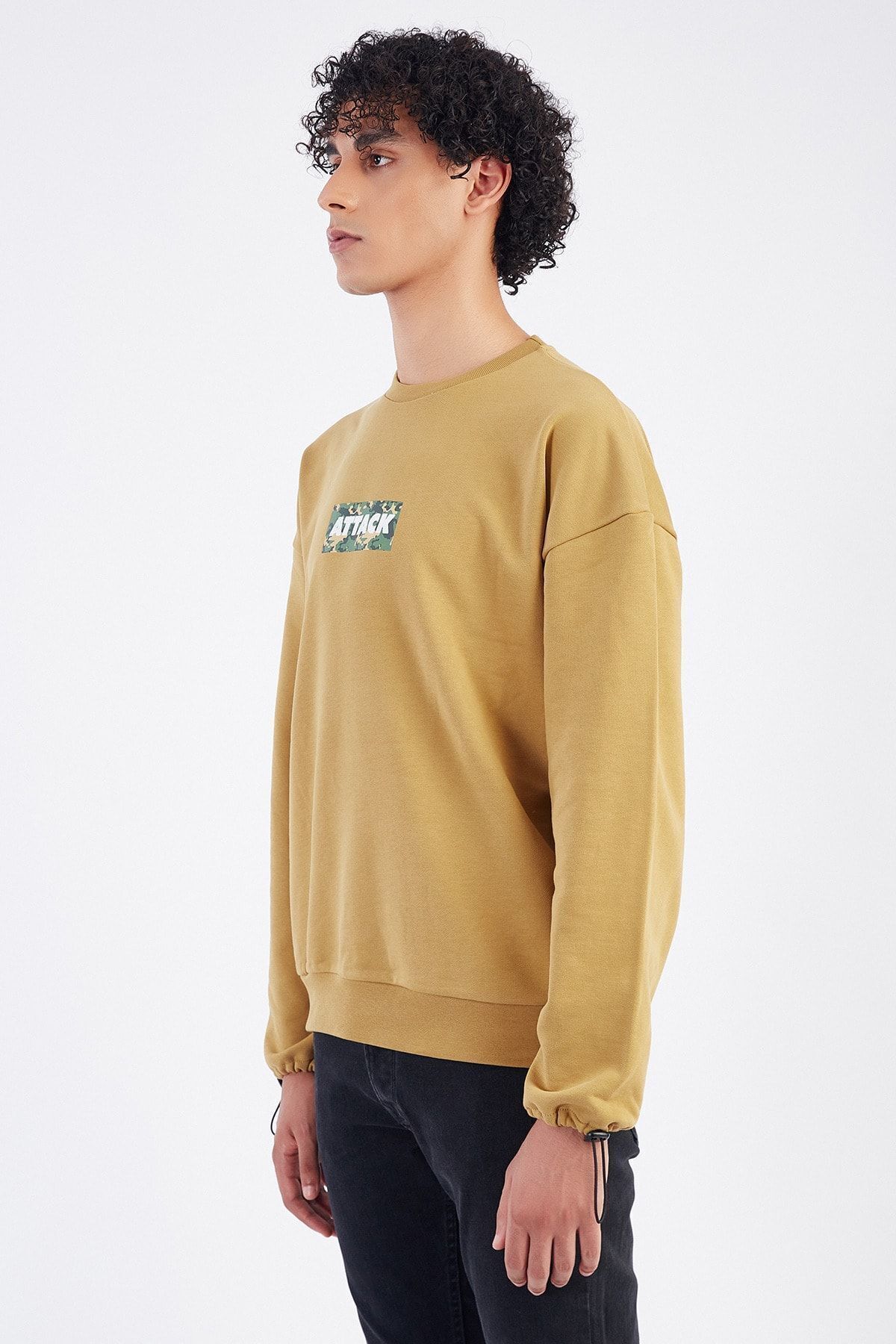 Olive Baskılı Kolu Lastikli  Sweat | Me21W224957