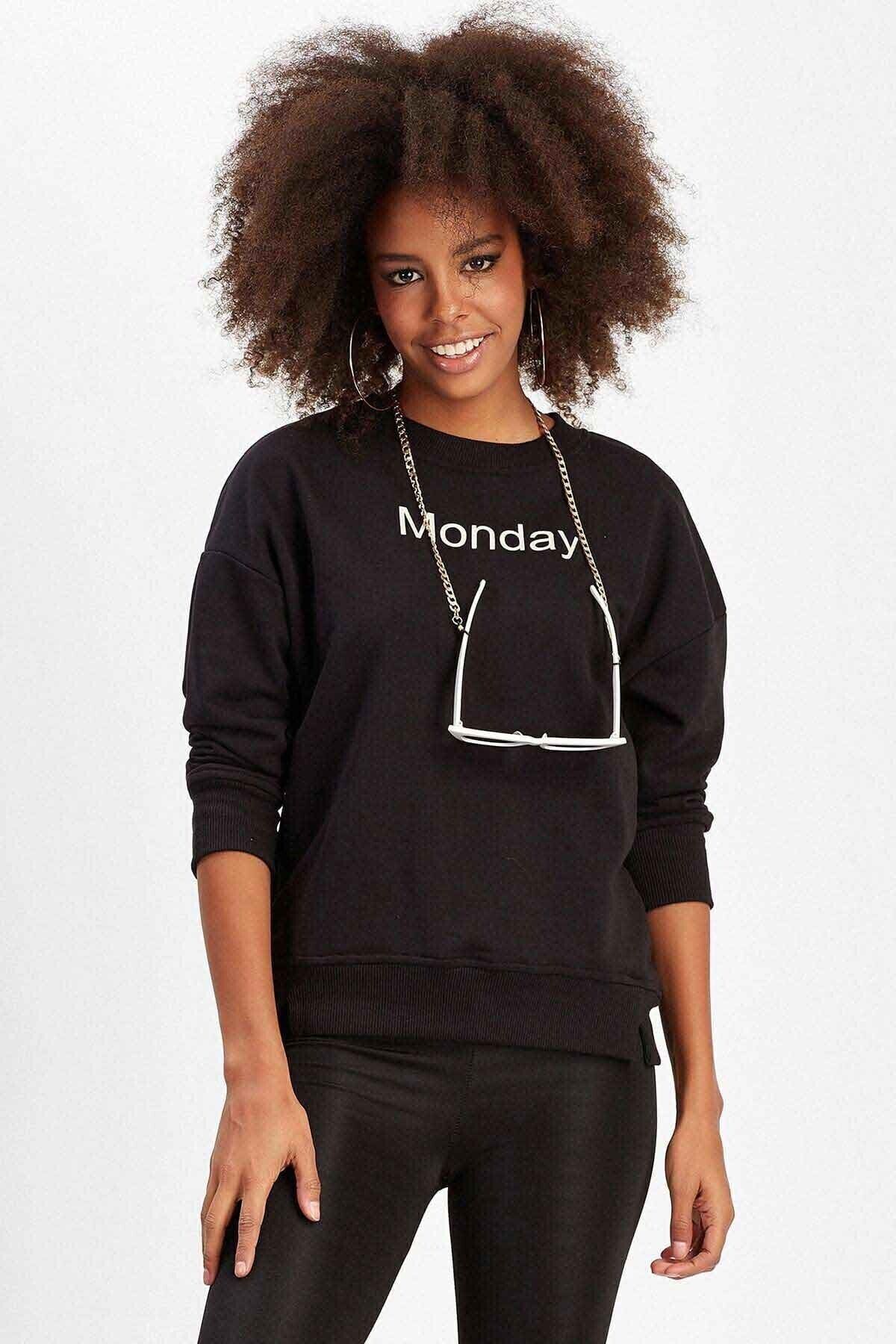 Siyah Kadın Sweatshirt | MK19W273371