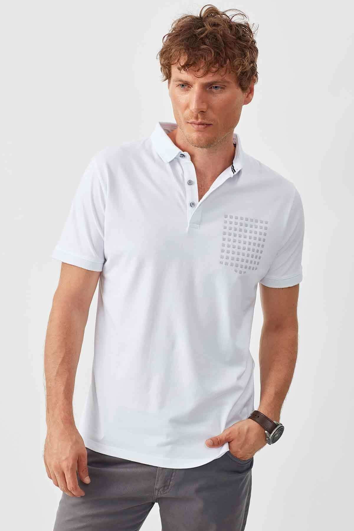 Beyaz Polo Yaka T-Shirt | ME19S234350