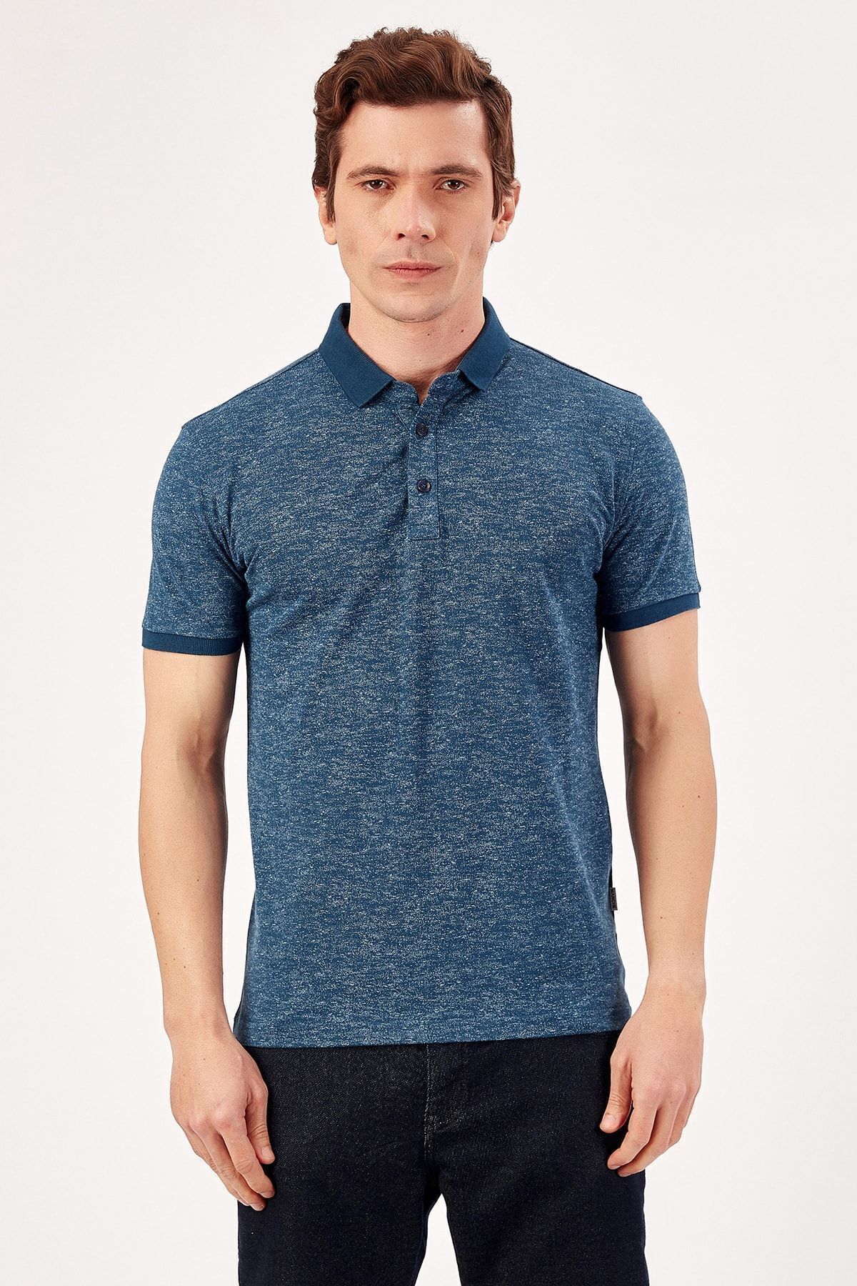 Indigo Erkek Polo Yaka T-shirt | ME20S234972