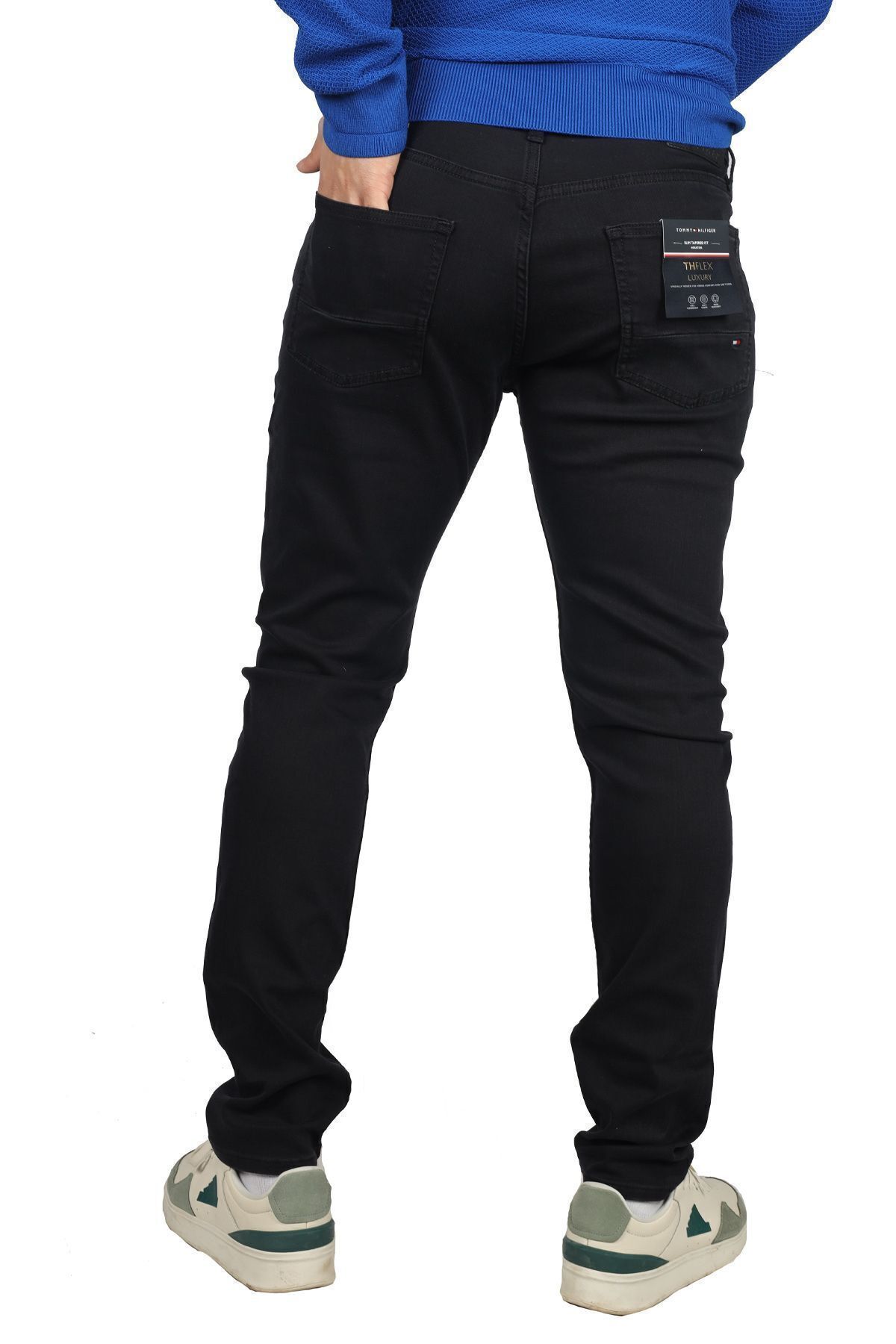 شلوار جین مردانه پارچه مدل مسطح کمر مشکی MW0MW33977 1B9 Tommy Hilfiger