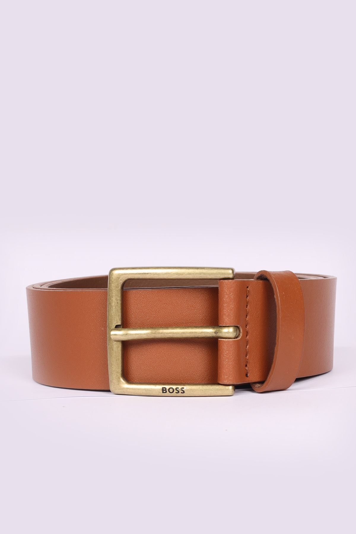 کمربند چند رنگ مردانه چرم آرم برند روزانه استفاده از Brown1 Broad 215 BOSS