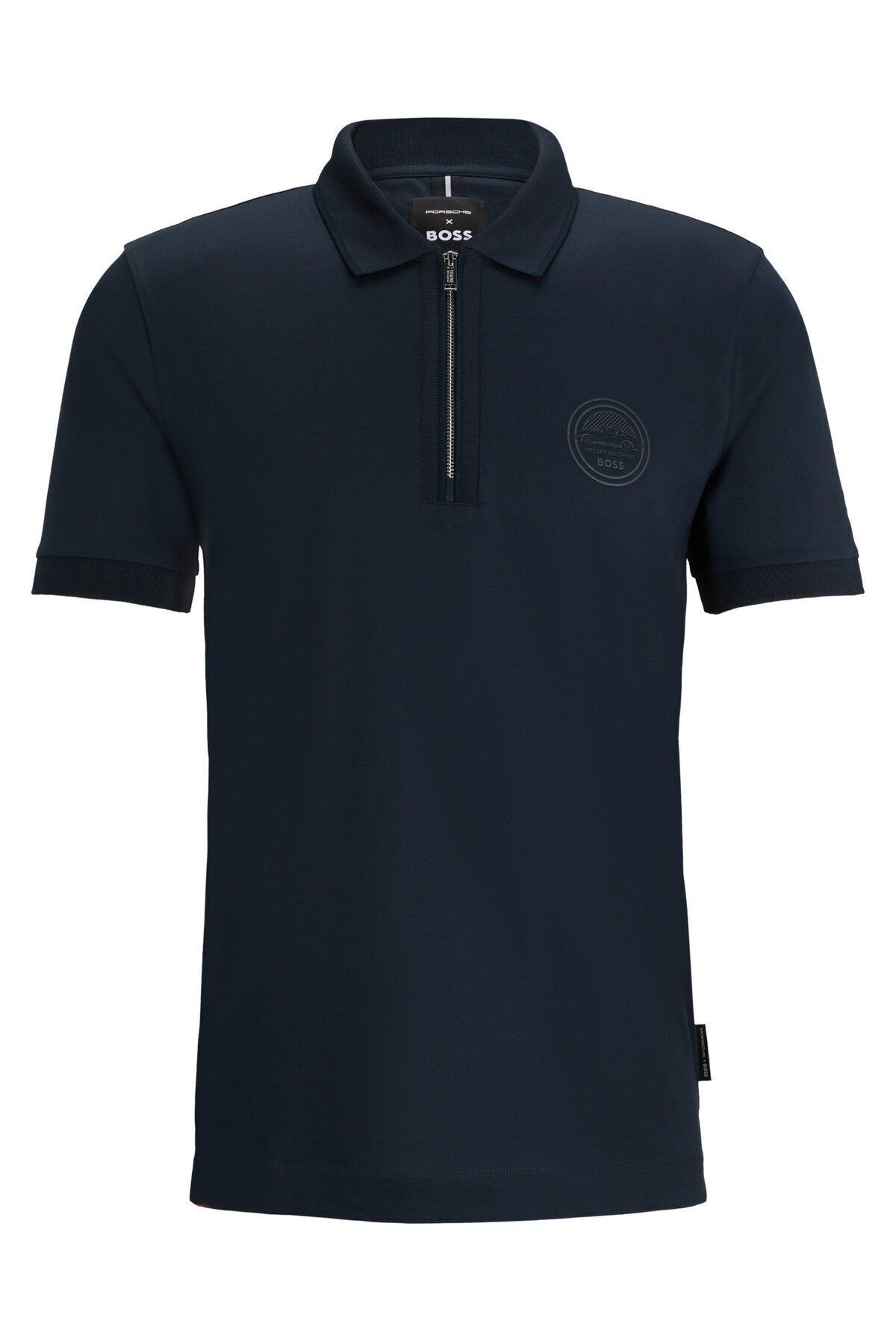 تی شرت یقه پولو آبی مردانه دکمه پنبه ، آستین کوتاه Navy Blue Polo Collar 404 BOSS