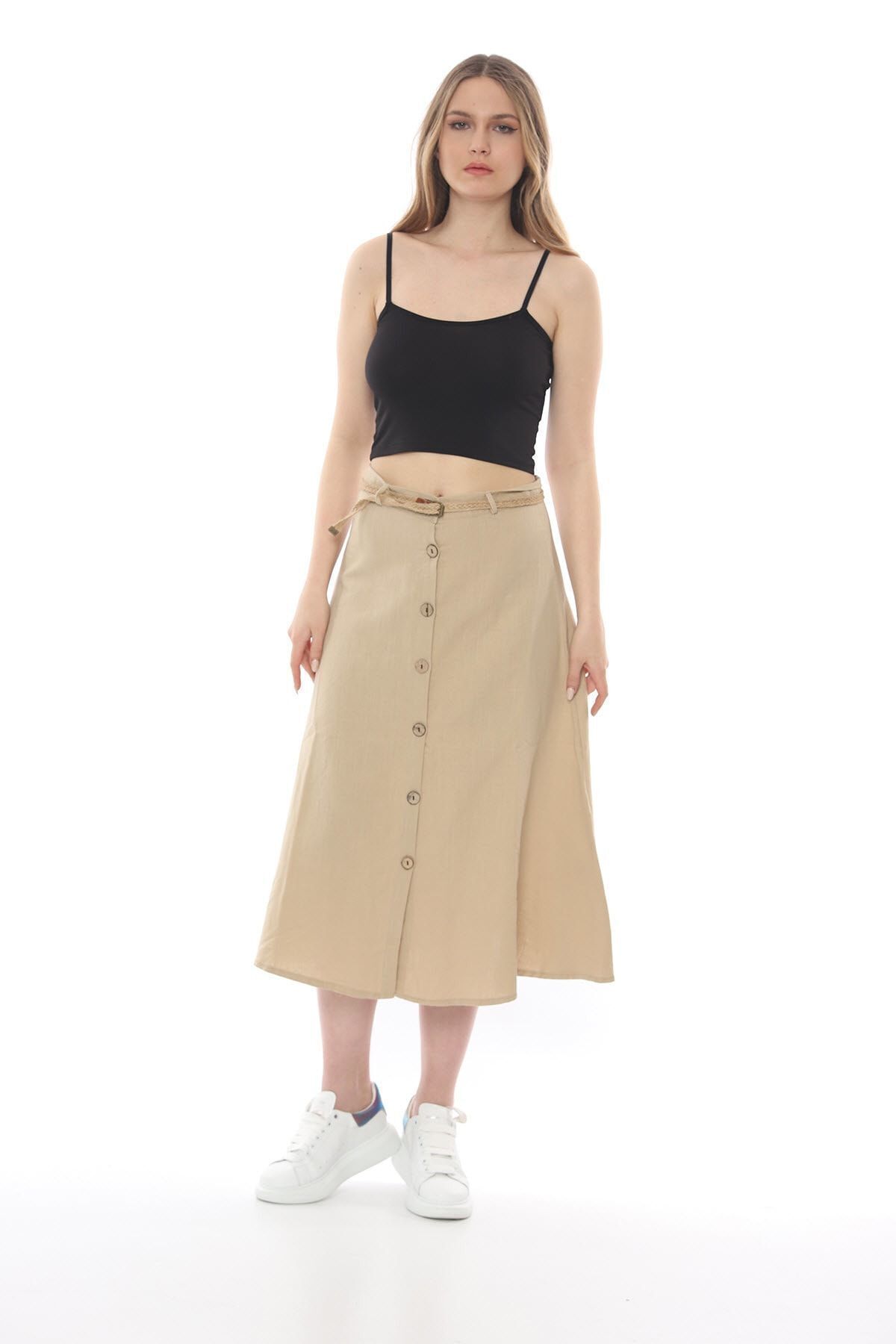 Bej Volanlı Etek | MK19S293201