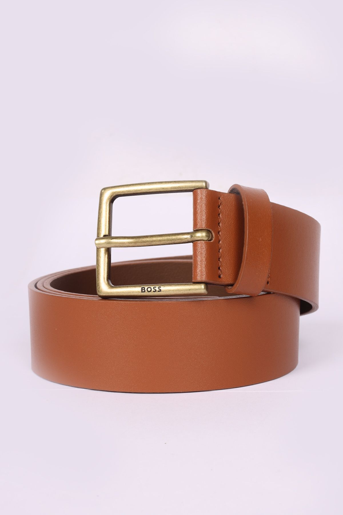 کمربند چند رنگ مردانه چرم آرم برند روزانه استفاده از Brown1 Broad 215 BOSS