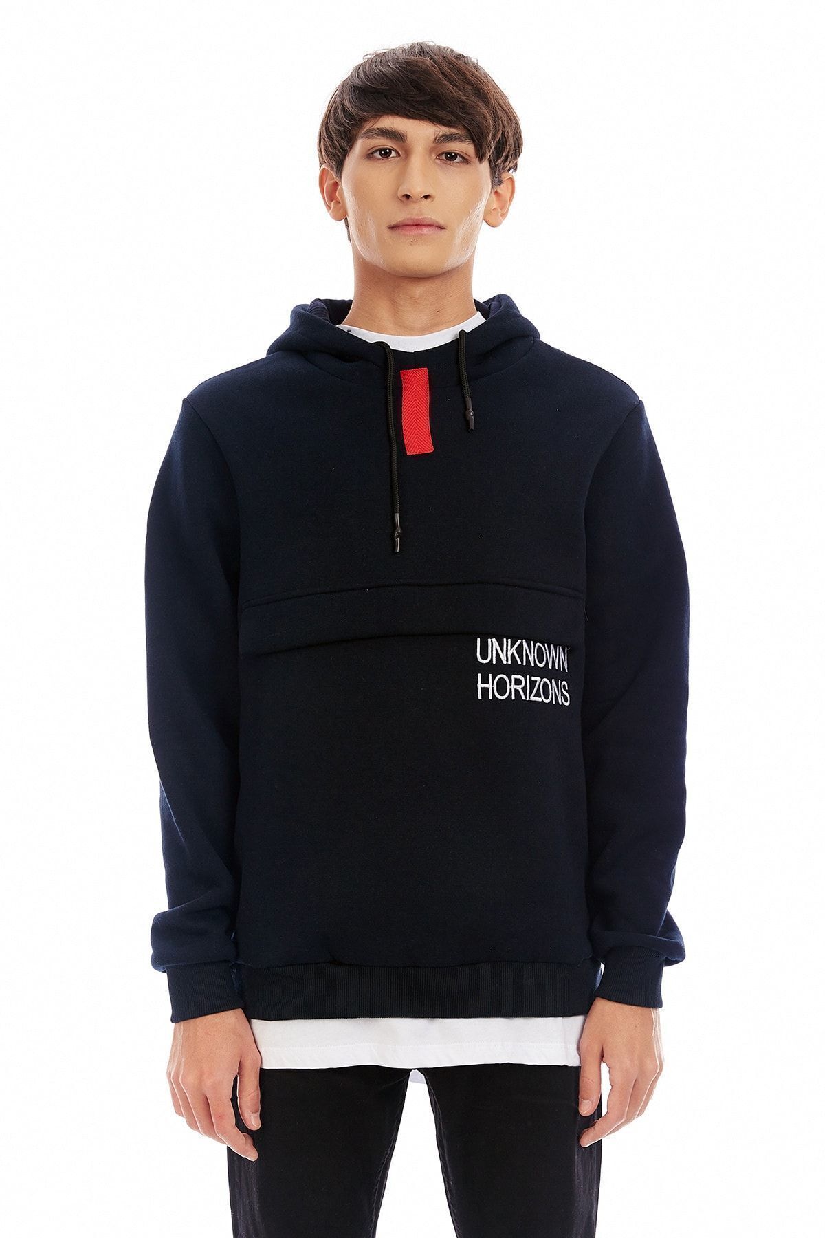 Lacivert Yaka Şeritli Sweat | ME21W224465