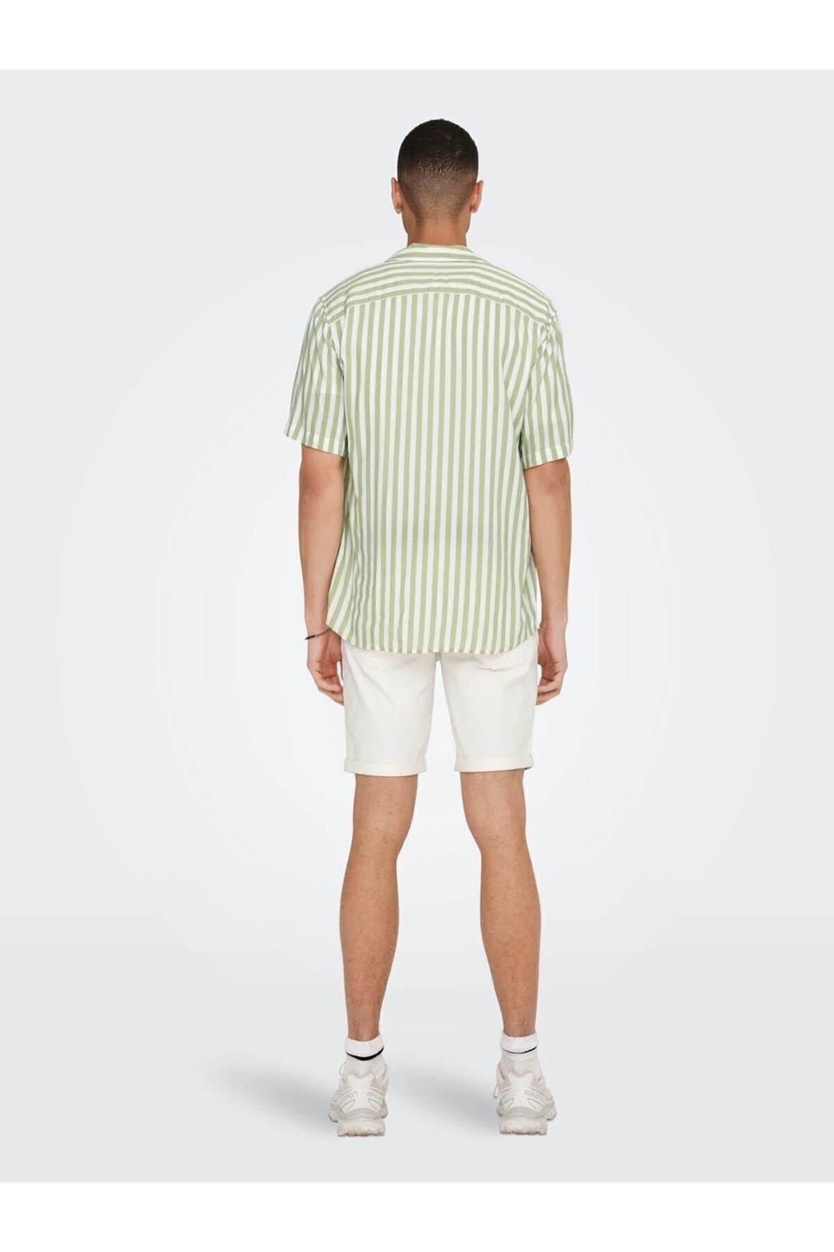 پیراهن مردانه سبز روشن 22013267 Onswayne Life Ss Viscose Shirt Noos Only & Sons