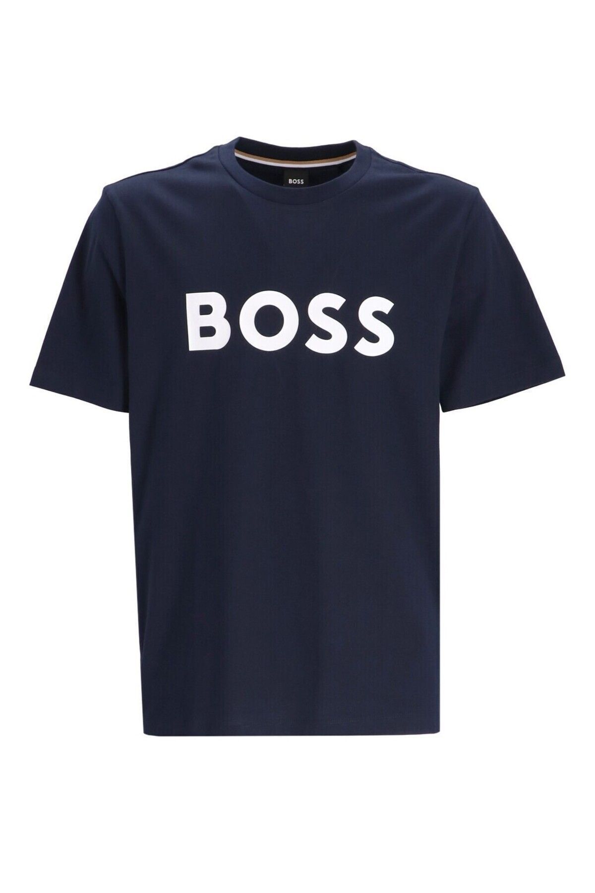 تی شرت آبی مردانه دوچرخه سواری مسطح به طور منظم آستین مناسب Yaka Blue 404 BOSS
