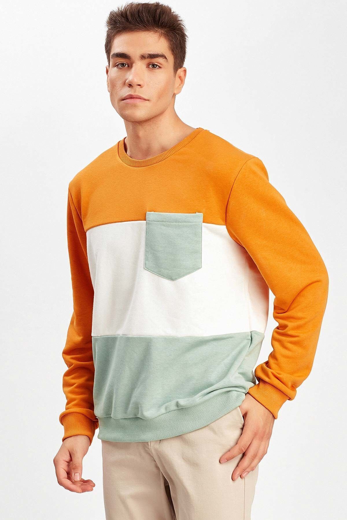 Hardal-Ekru-mint Erkek Sweatshirt | ME19W224250
