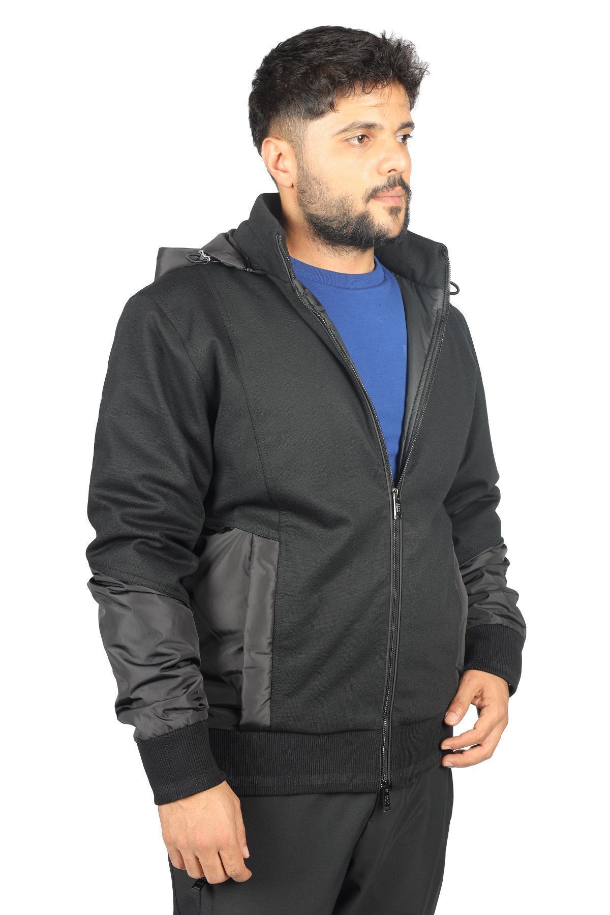 کت مردانه ژاکت سیاه و سفید آستین بلند 50495919 001 BOSS