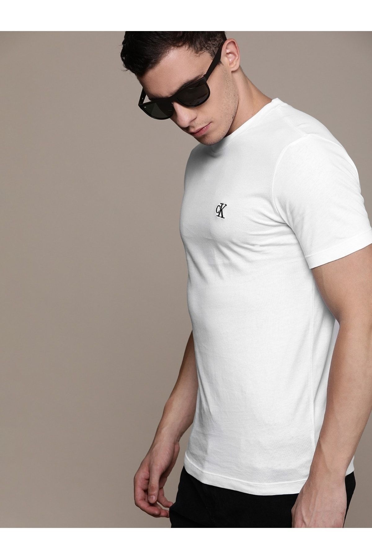 Calvin Klein Erkek Beyaz Spor T shirt J30j314544
