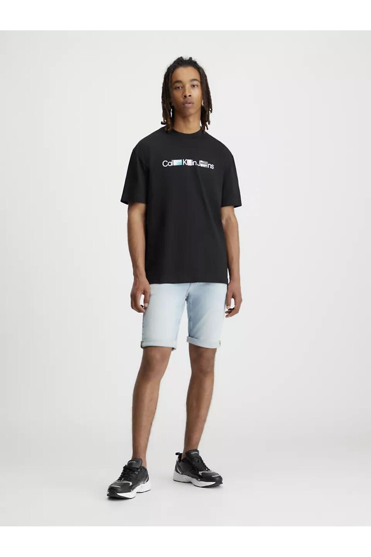 شورت و شلوارک مردانه آبی کلوین کلاین | J30J3248711AA اورجینال - تصویر 3