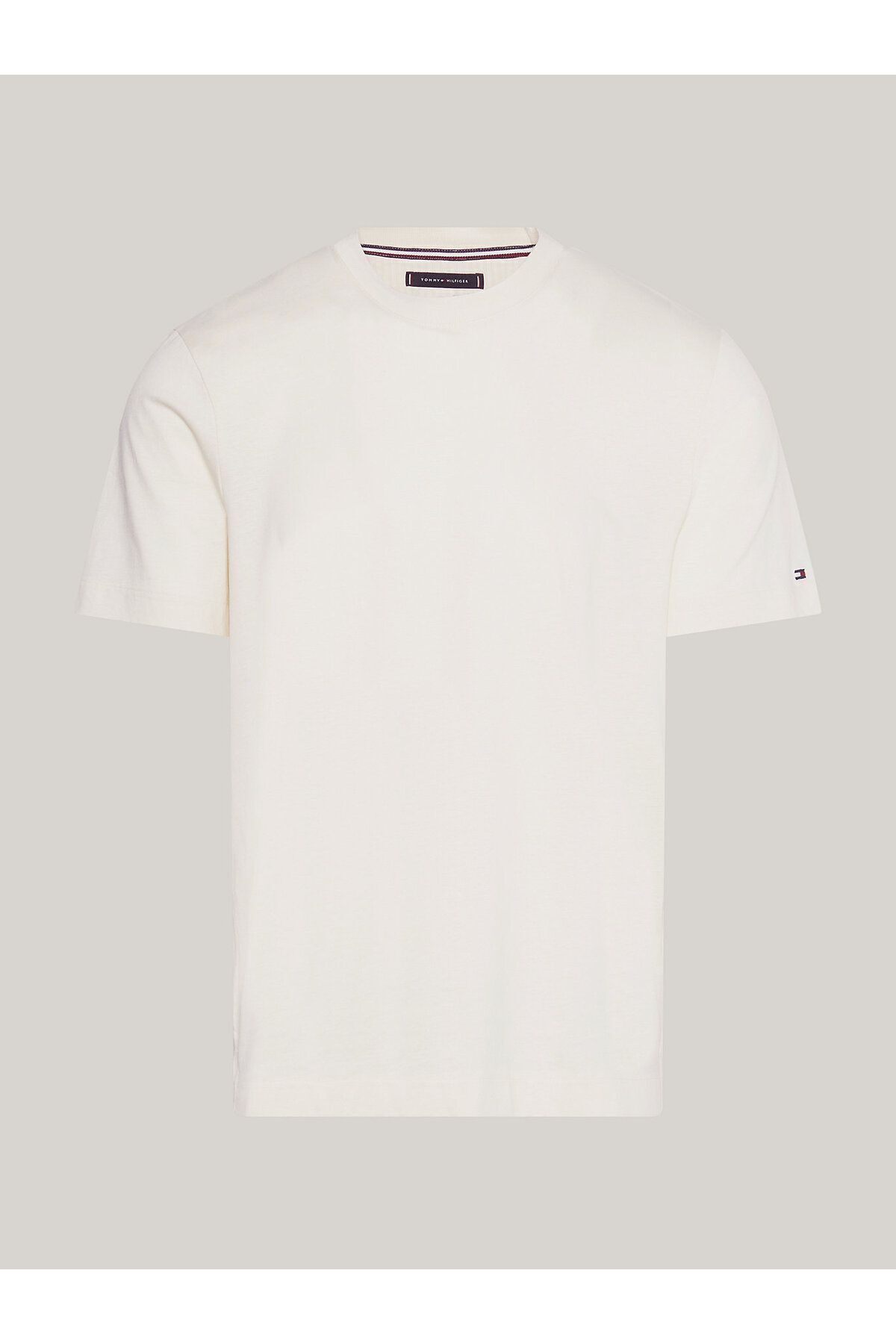 تی شرت سفید مردانه آرم برند آقایان آستین کوتاه دور هم جمع شده MW0MW31526 AEF Tommy Hilfiger