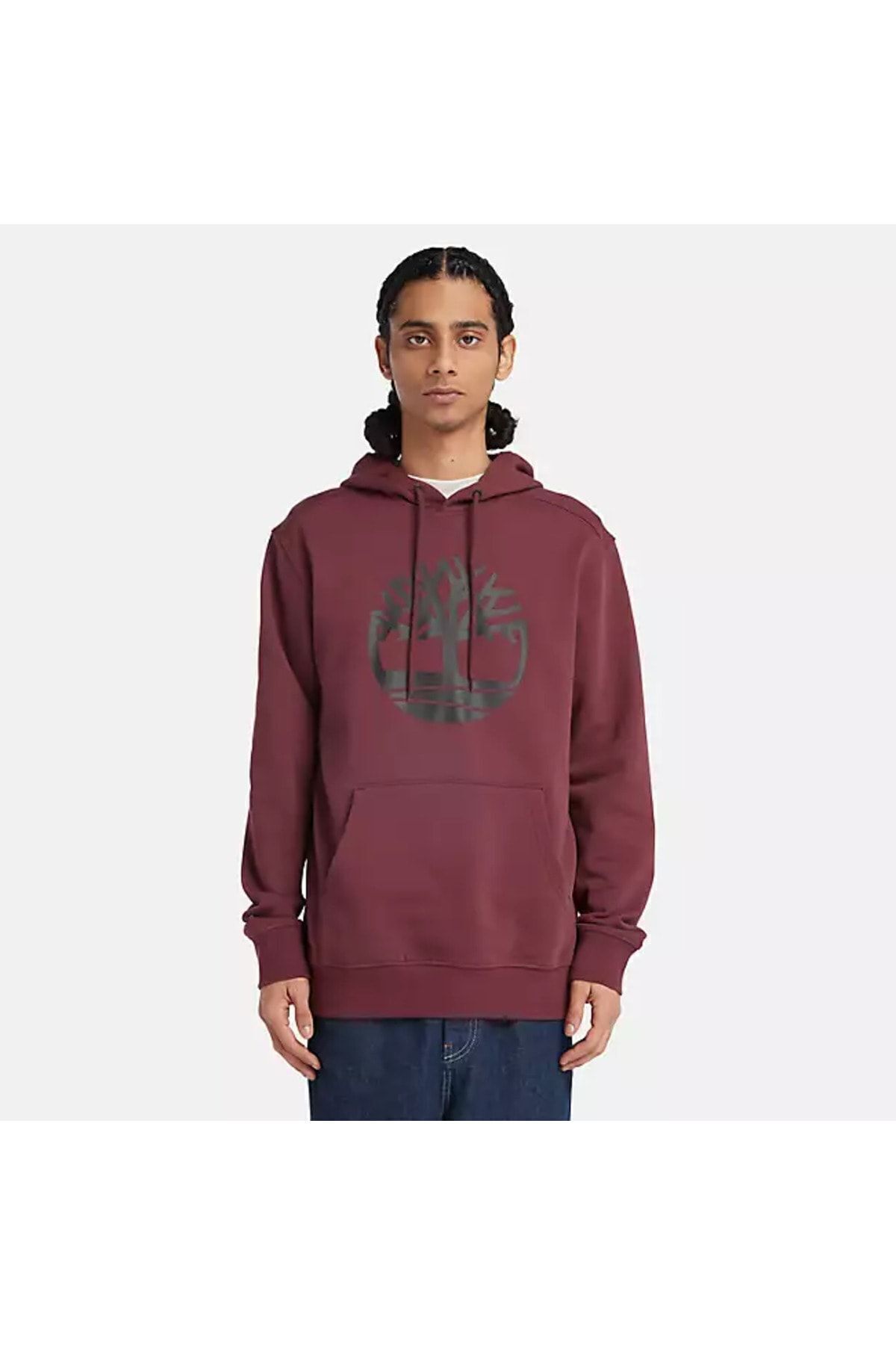 Burgundy timberland hoodie 2025