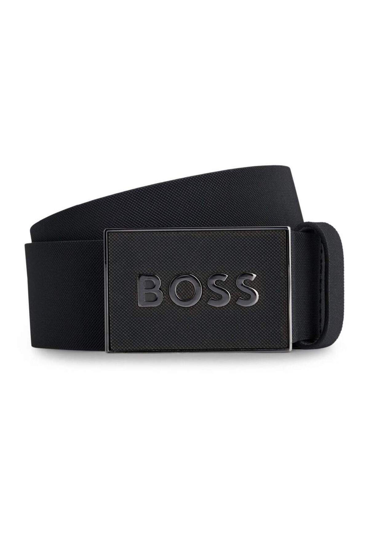 Men's 100% Leather Brand Logo Black1 Belt50471333-003