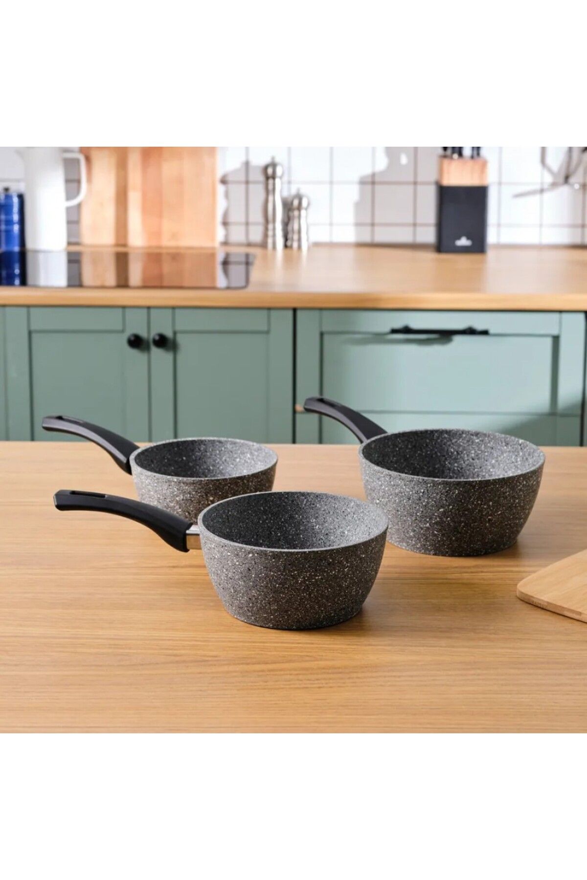 Karaca-Gris Biogranit Induktions Milchtopf-Set, 3-teilig 3