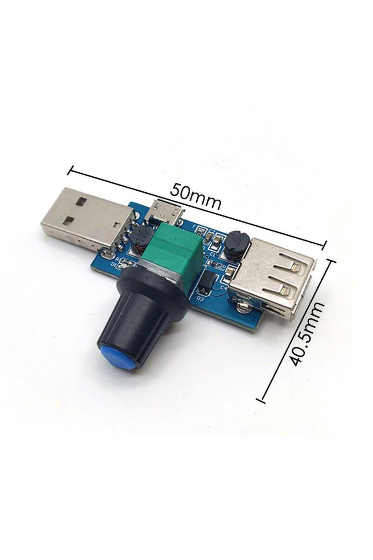 USB Fan Hız Kontrol Sürücüsü Regülatör Modülü DC 4-12V to 2.5-8V 5W 3
