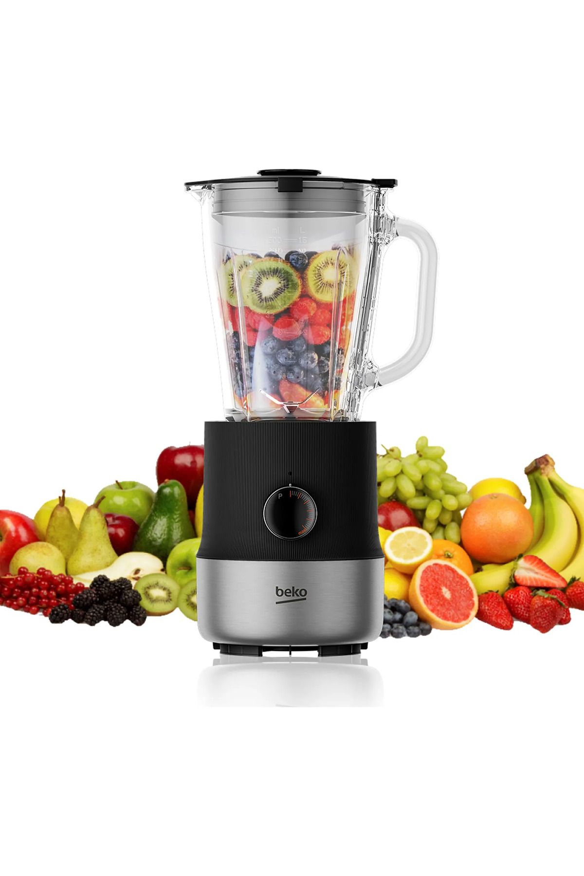 Beko-Table blender 800W motor, Glass Jug 1.5L, Variable speed & Pulse, Anti-slip base - TBN818088BX 1