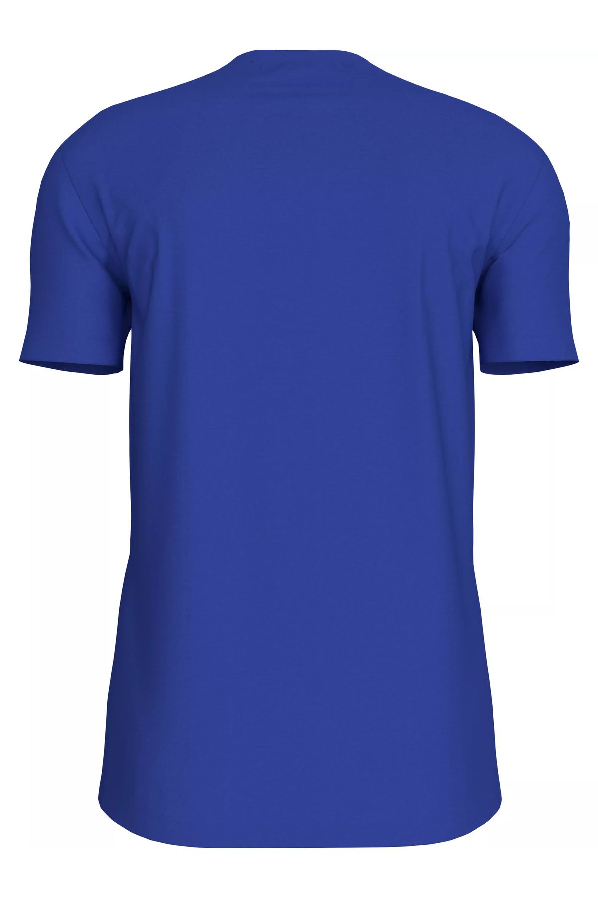 تی شرت آبی مردانه یقه دوچرخه برند بزرگ آرم ARM Blue J30J325676 C86 Calvin Klein