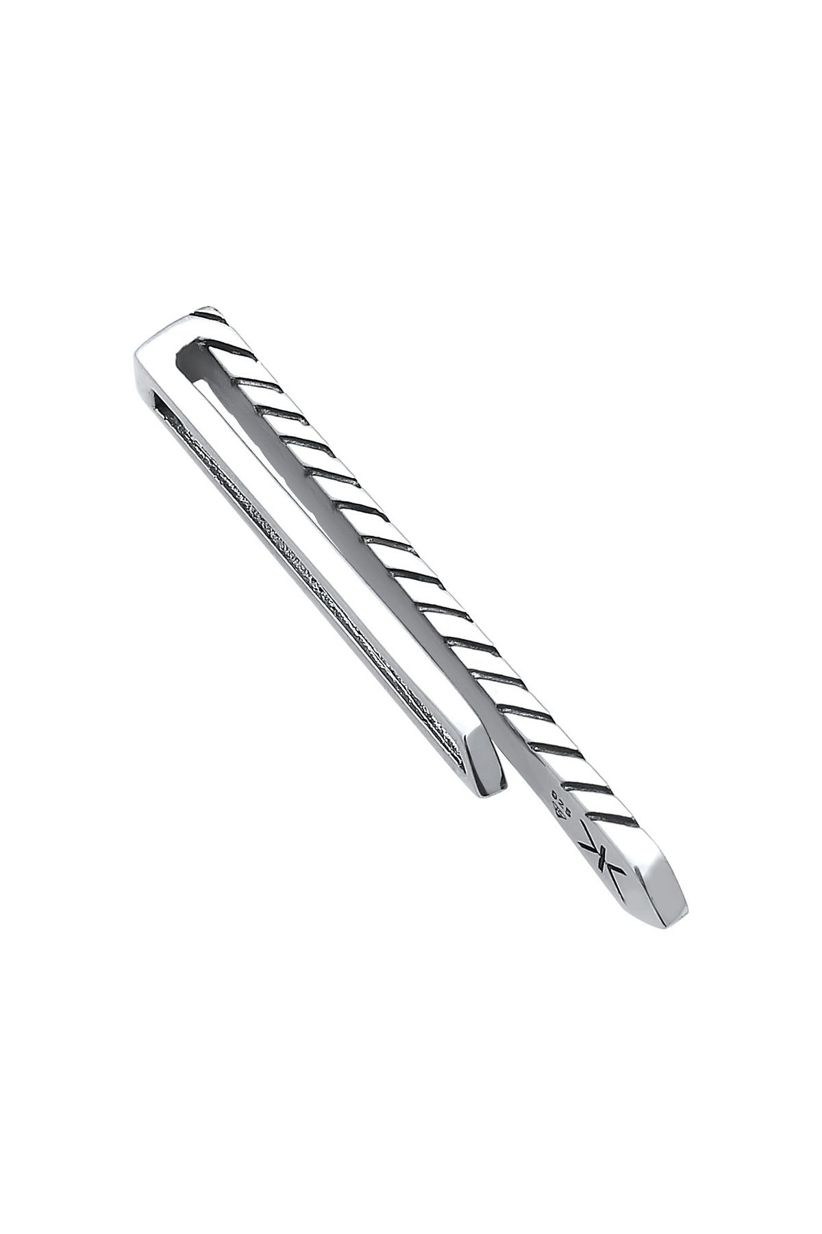 KUZZOI-Krawattennadel V-Linie Oxidiert Zeitlos Business 925 Silber 2