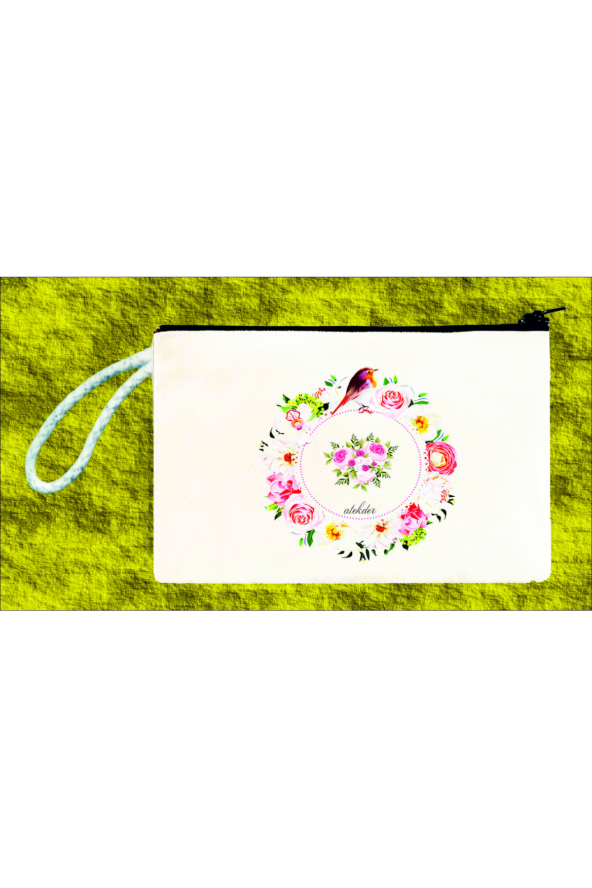 Floral Bird Printed Cotton Cloth Wallet