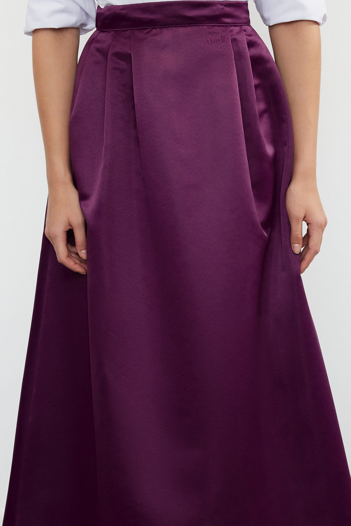 Trendyolmilla  Mor Dokuma Saten Balon Maxi Etek TPRSS24ET00015 - Görsel 3