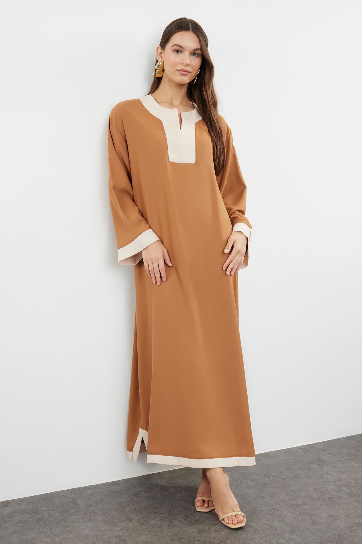 trendyol-modest-womens-brown-colorblock-long