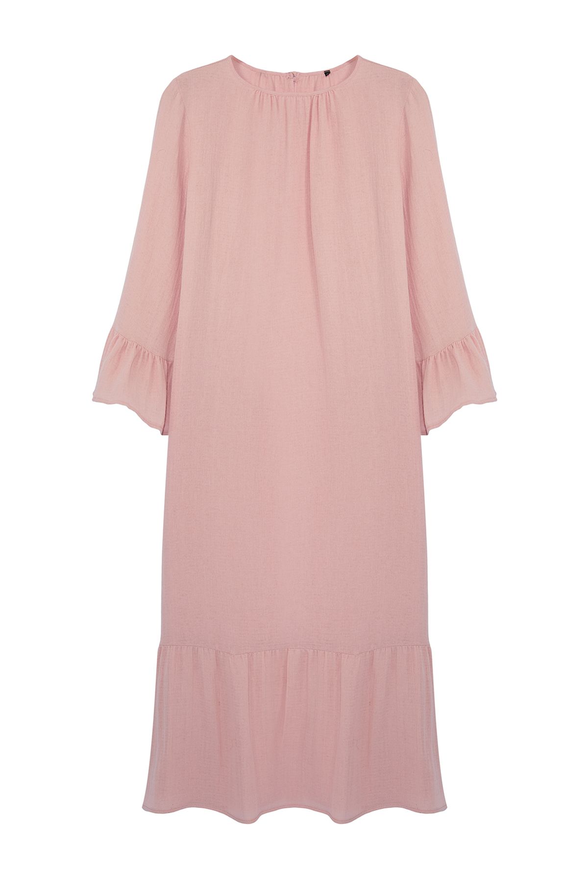 Trendyol Modest-Musselinkleid mit Rüschenrock aus getrockneten Rosen - TCTSS24EB00255 6