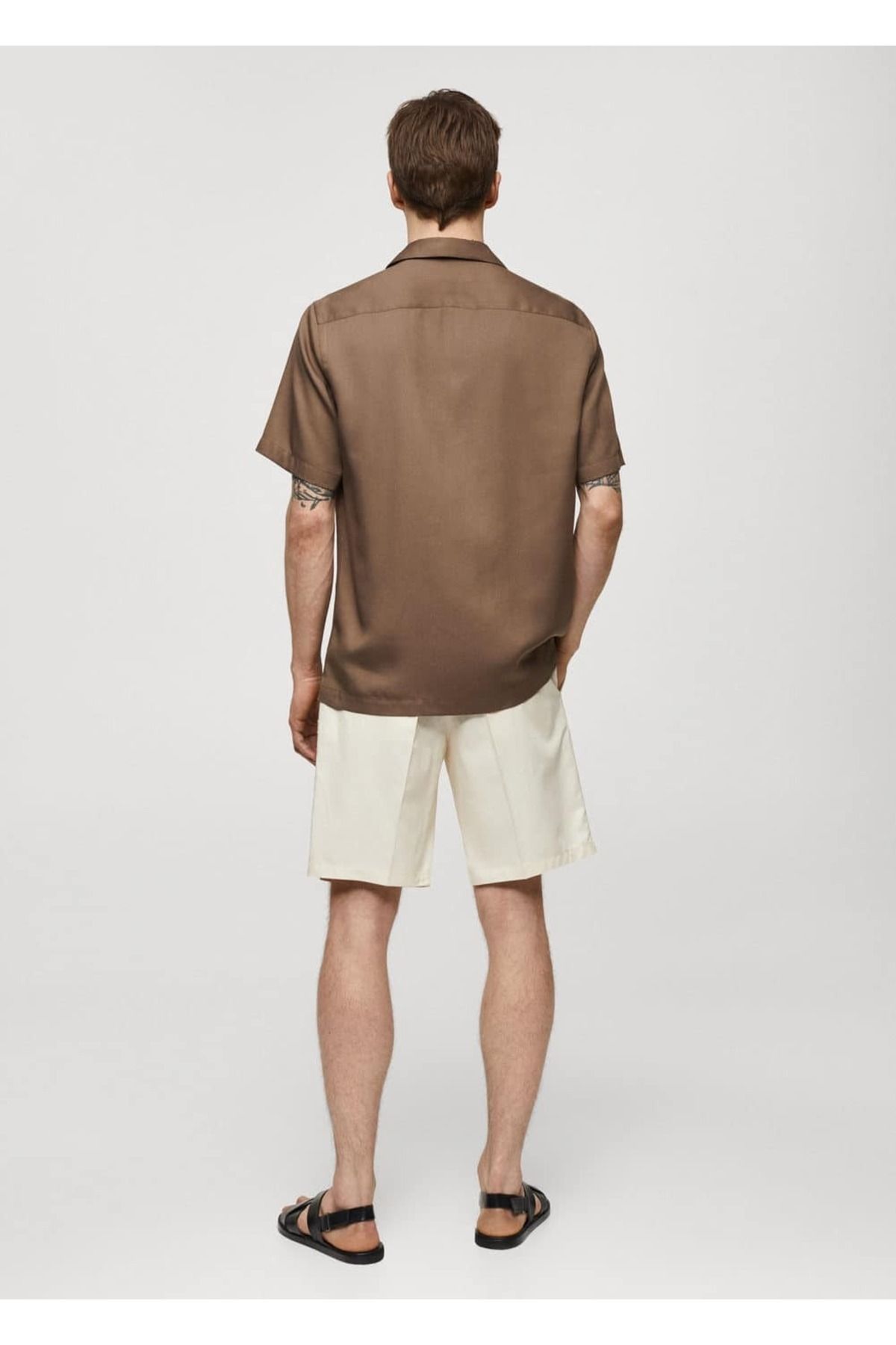 MANGO Man-Regular Fit Bowling Collar Shirt 4
