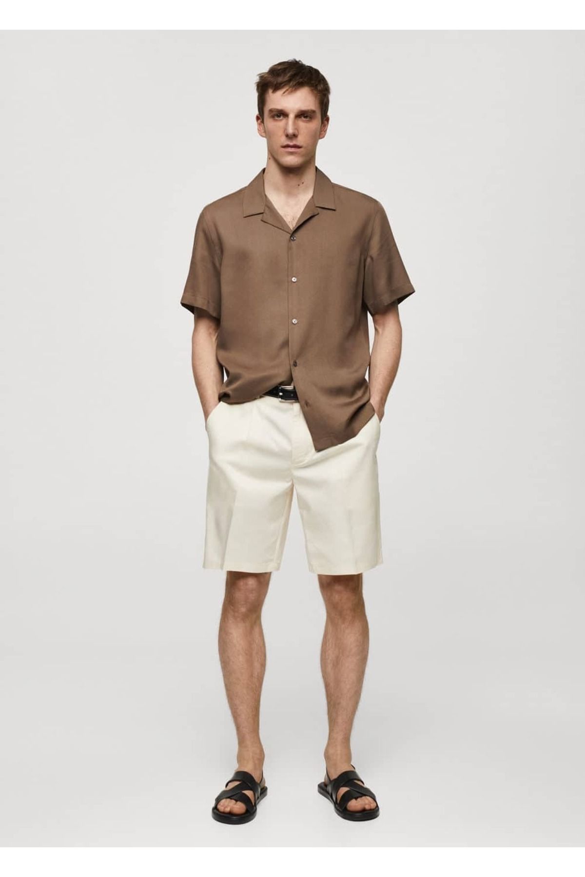 MANGO Man-Regular Fit Bowling Collar Shirt 2
