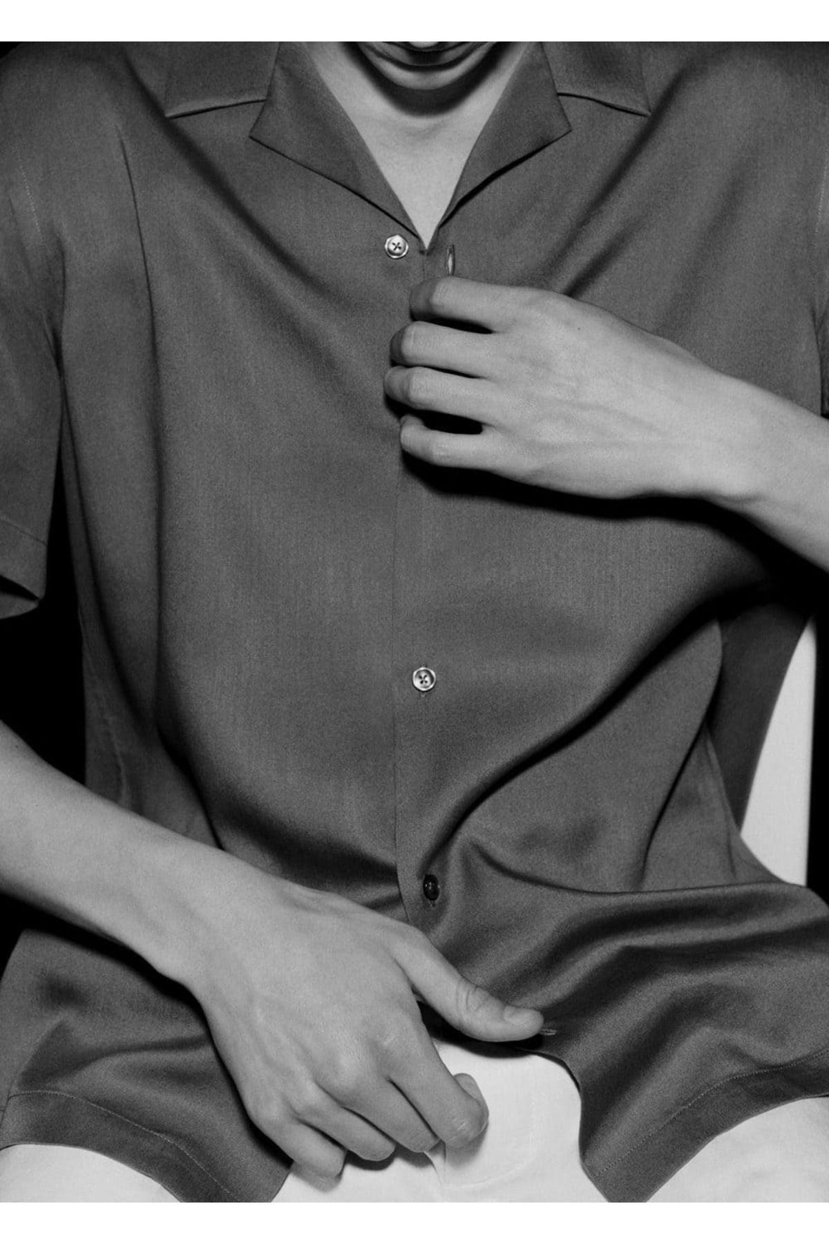 MANGO Man-Regular Fit Bowling Collar Shirt 7