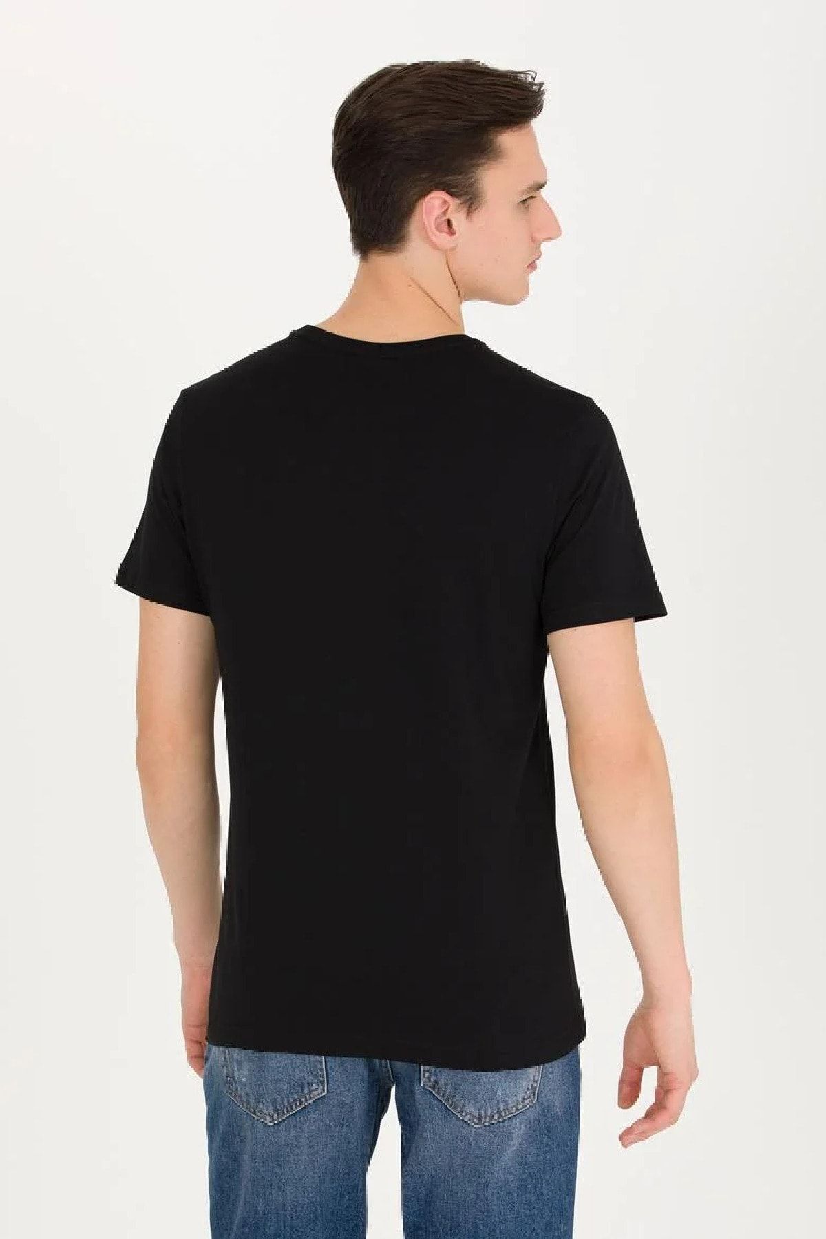 تی شرت مشکی مردانه سیاه تیشرت یقه خدمه پایه اورجینال U.S. Polo Assn.